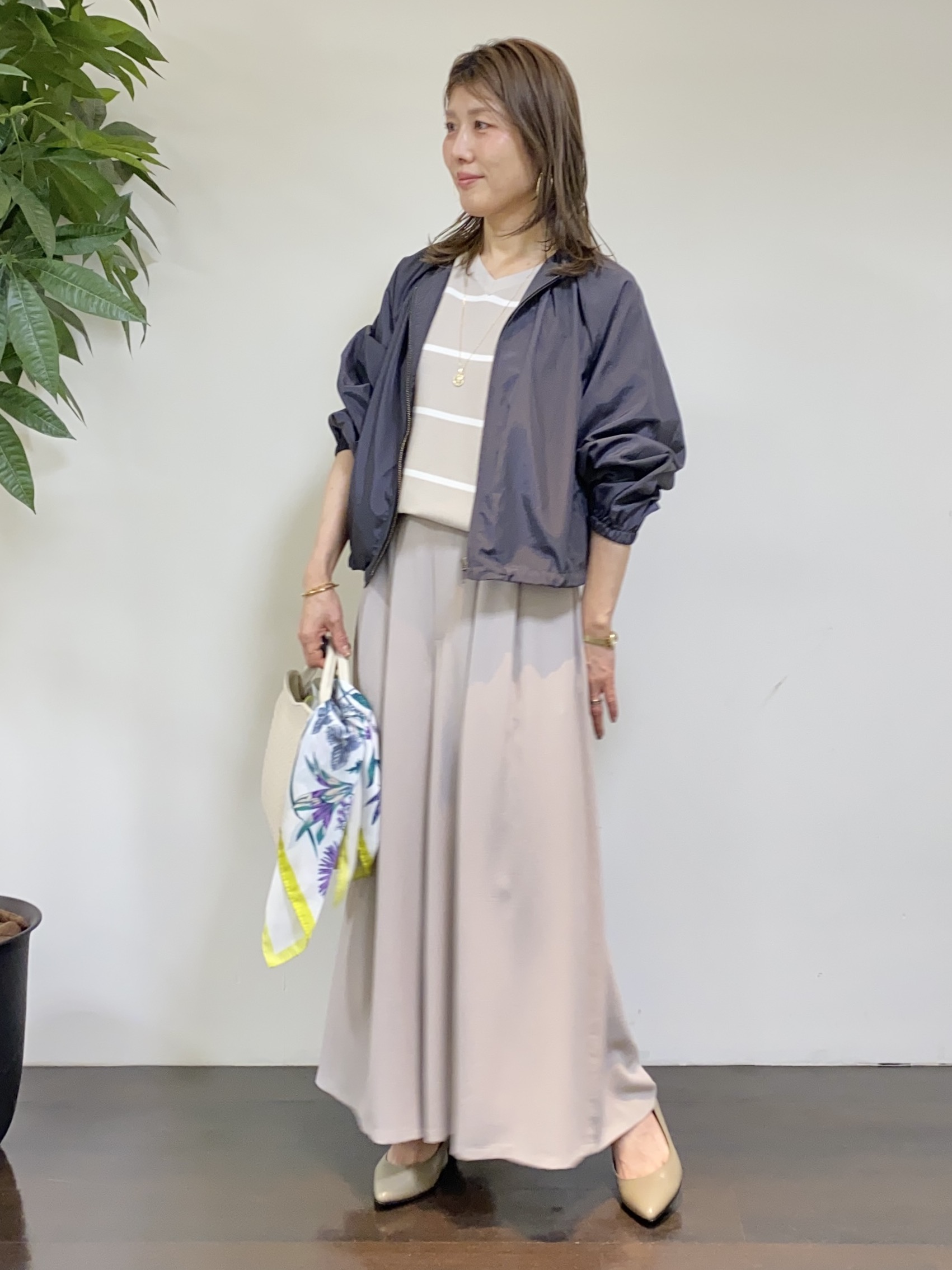 tomoさんの「UNTITLED｜【セットアップ可/はっ水】シャイニータイプライターブルゾン」を使ったコーディネート