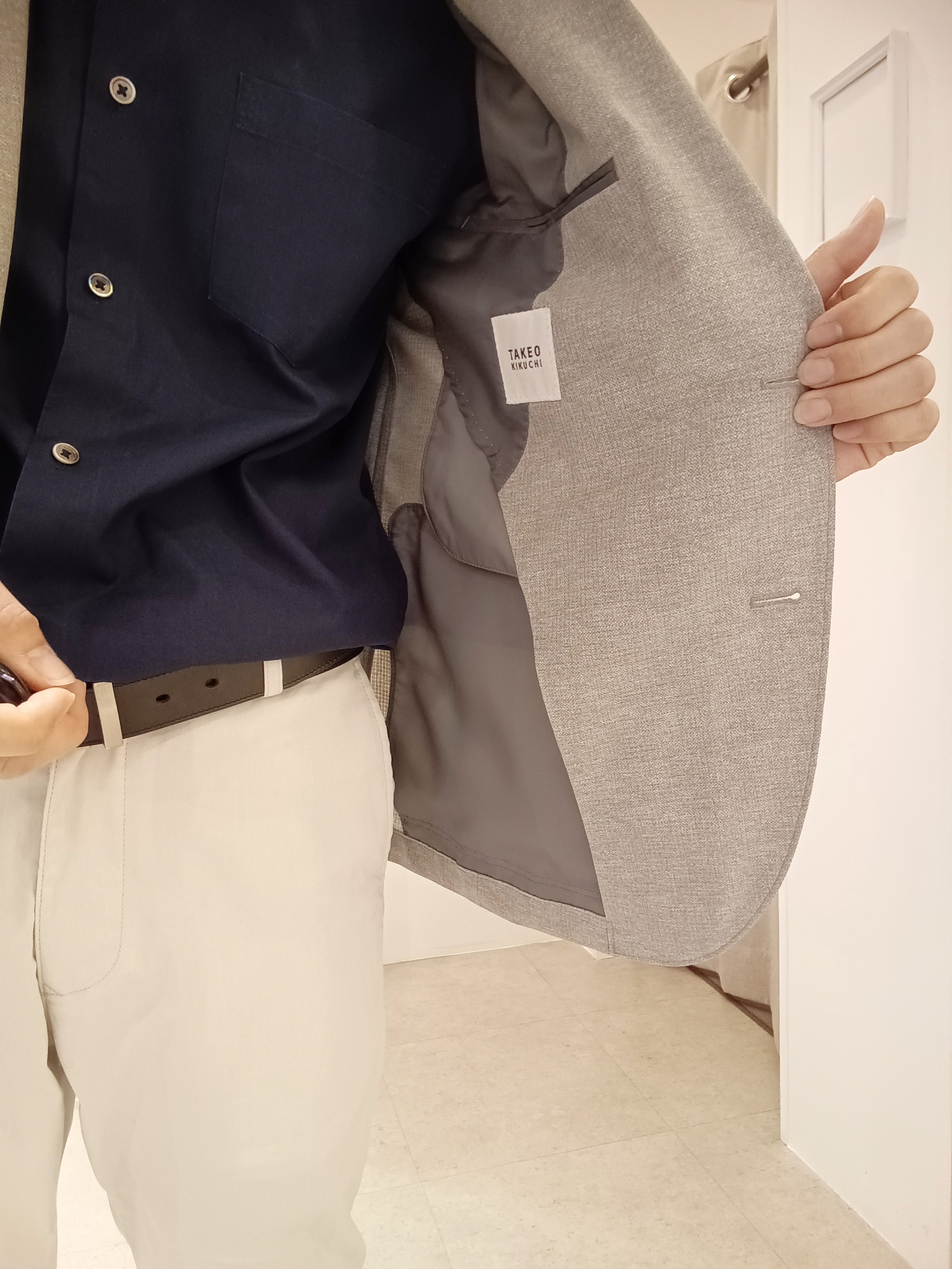 moritaさんの「TAKEO KIKUCHI｜【抗菌防臭】COOL DOTS（R）ドビープリント ジャケット」を使ったコーディネート