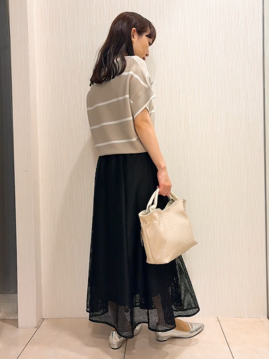 SAHOさんの「UNTITLED｜【11色展開/体型カバー】前後2WAYフレンチスリーブニット」を使ったコーディネート