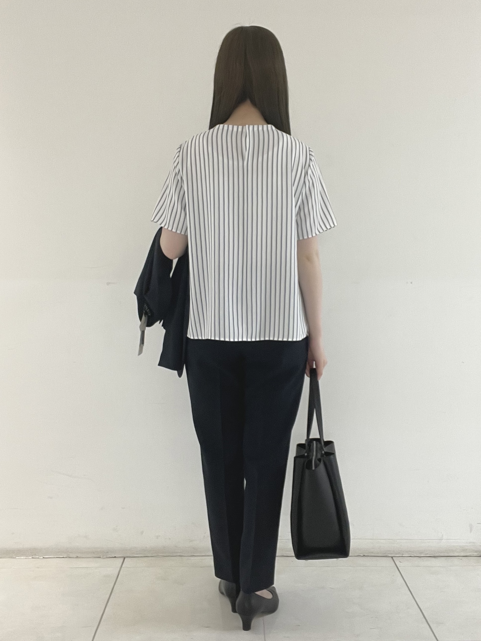 mさんの「INDIVI｜【定番スーツ／UVケア／洗える】ウール調テーラードジャケット」を使ったコーディネート