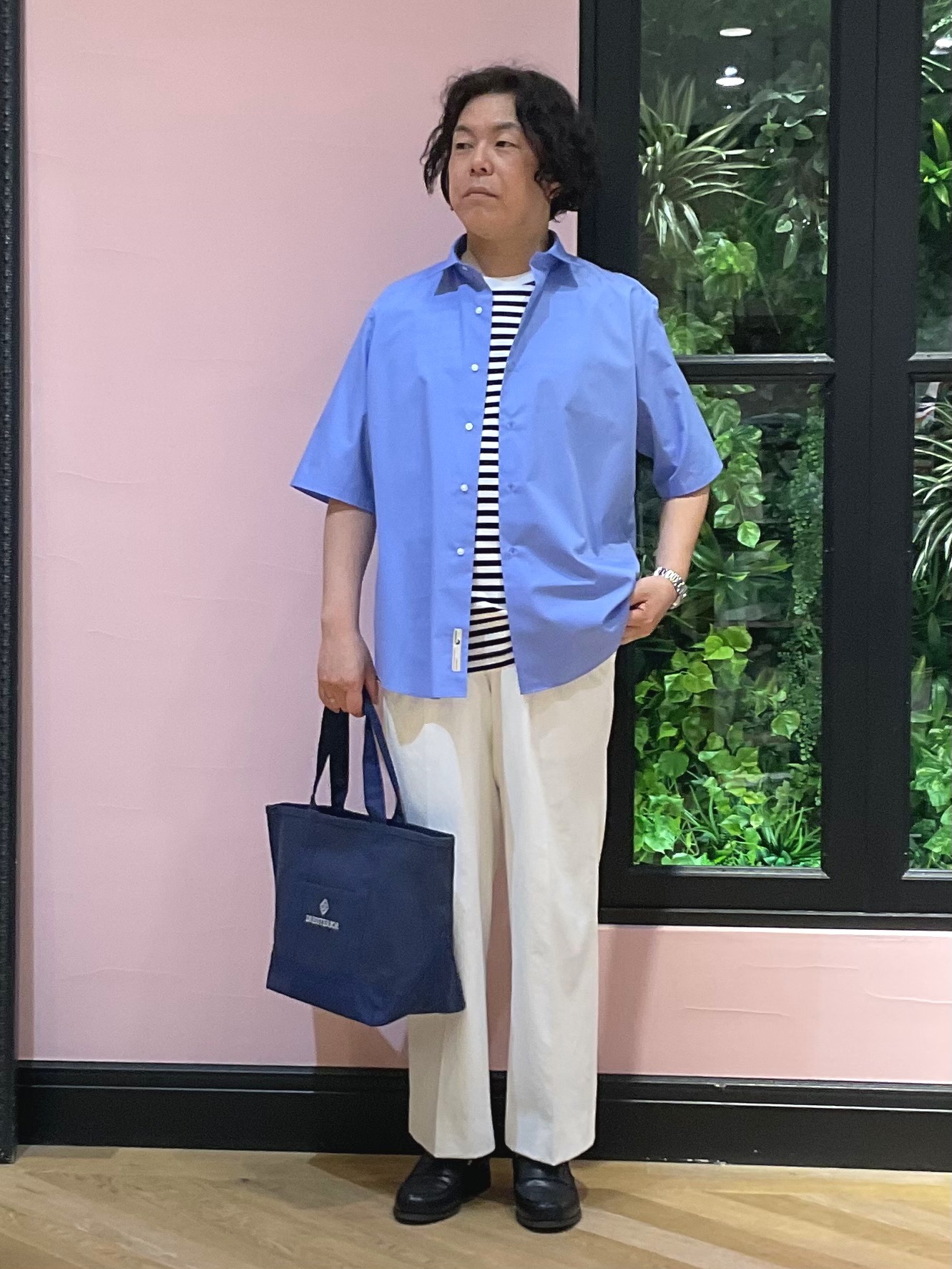 Nagaseさんの「DRESSTERIOR｜【干場義雅&times;DRESSTERIOR】シドグラスシャツ」を使ったコーディネート