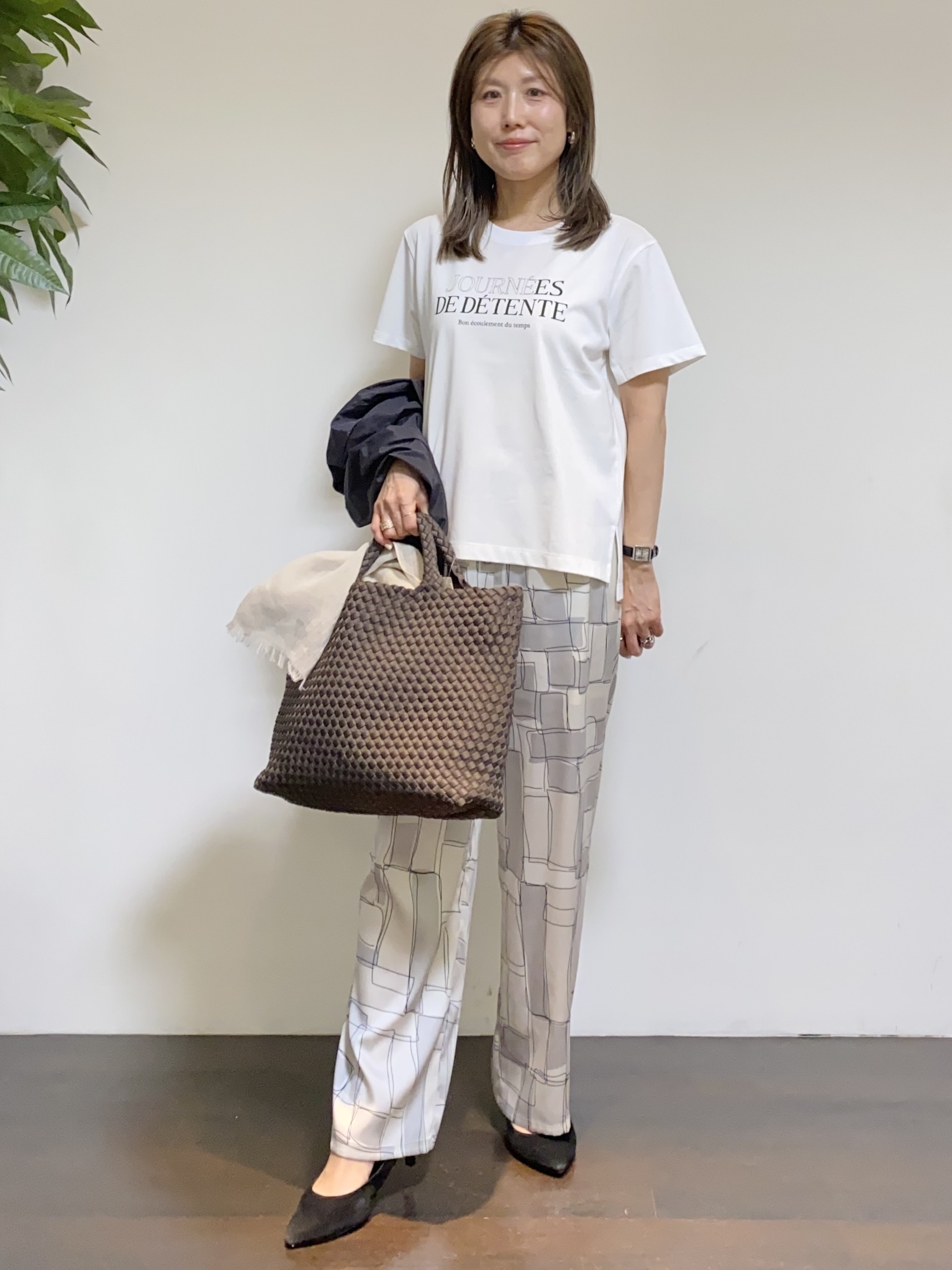 tomoさんの「UNTITLED｜【セットアップ可/はっ水】シャイニータイプライターブルゾン」を使ったコーディネート