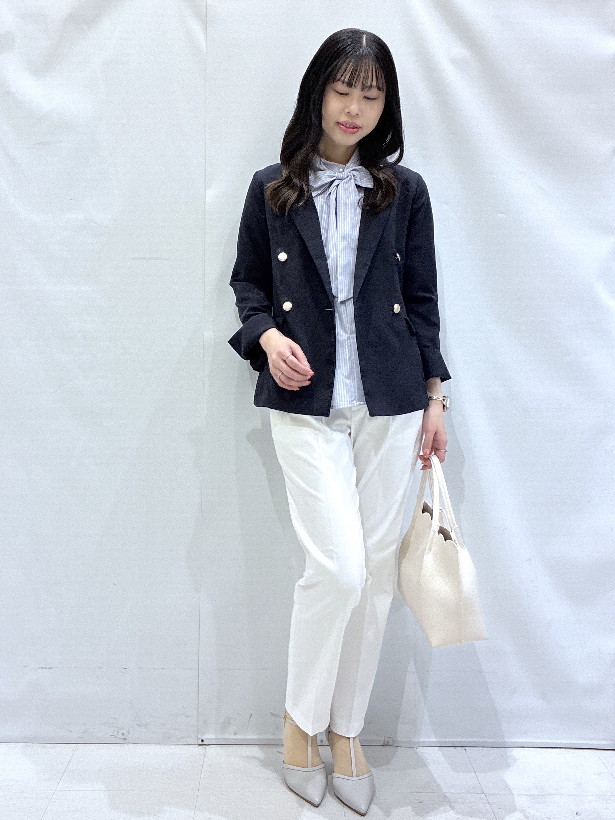 komaさんの「OPAQUE.CLIP｜《再入荷》ダブルブレストテーラードジャケット【接触冷感／吸水速乾／イージーアイロン／防シワ／洗濯機O」を使ったコーディネート