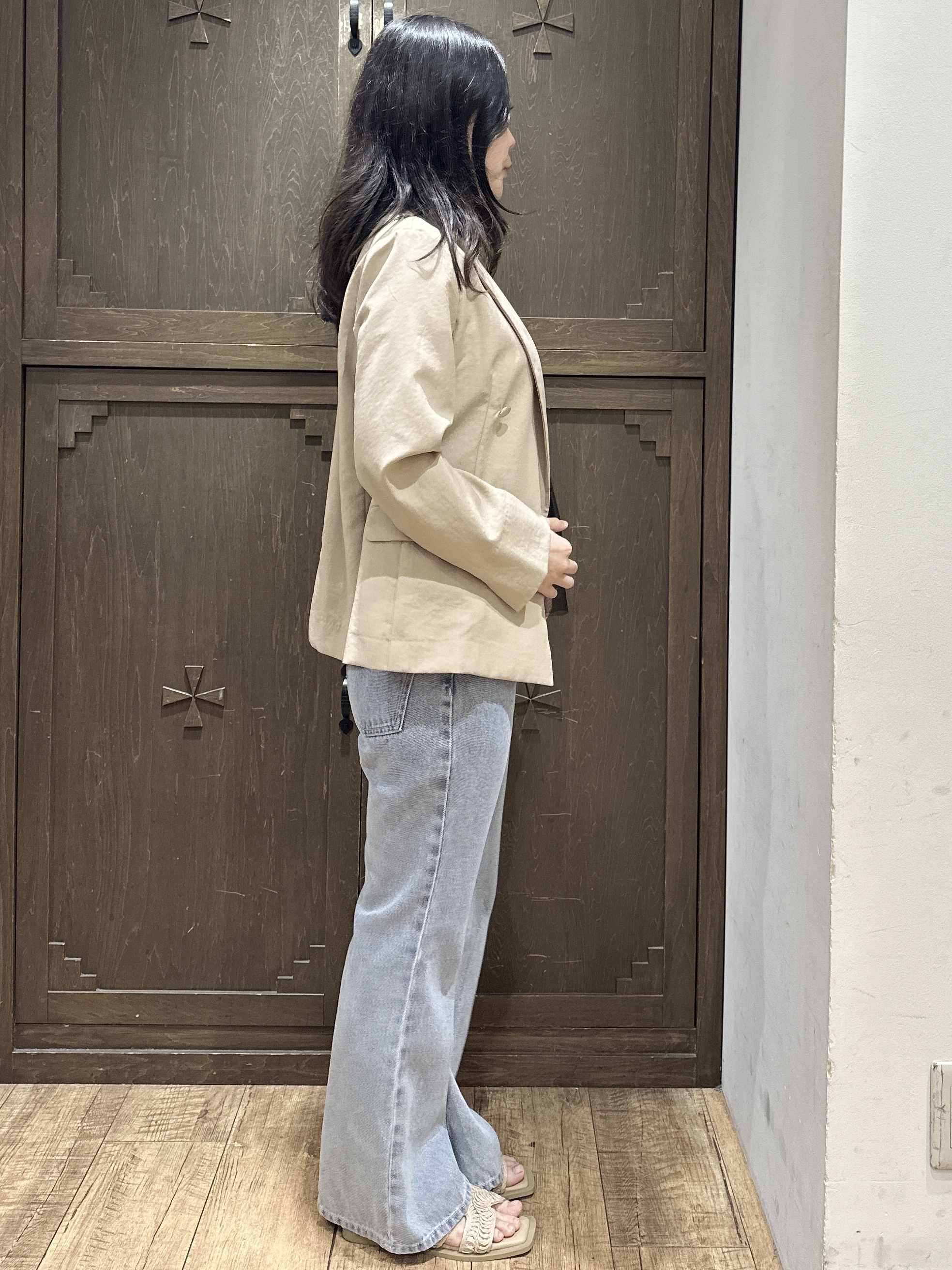 kanaさんの「index｜《再入荷》ダブルブレストテーラードジャケット【接触冷感／吸水速乾／イージーアイロン／防シワ／洗濯機O」を使ったコーディネート
