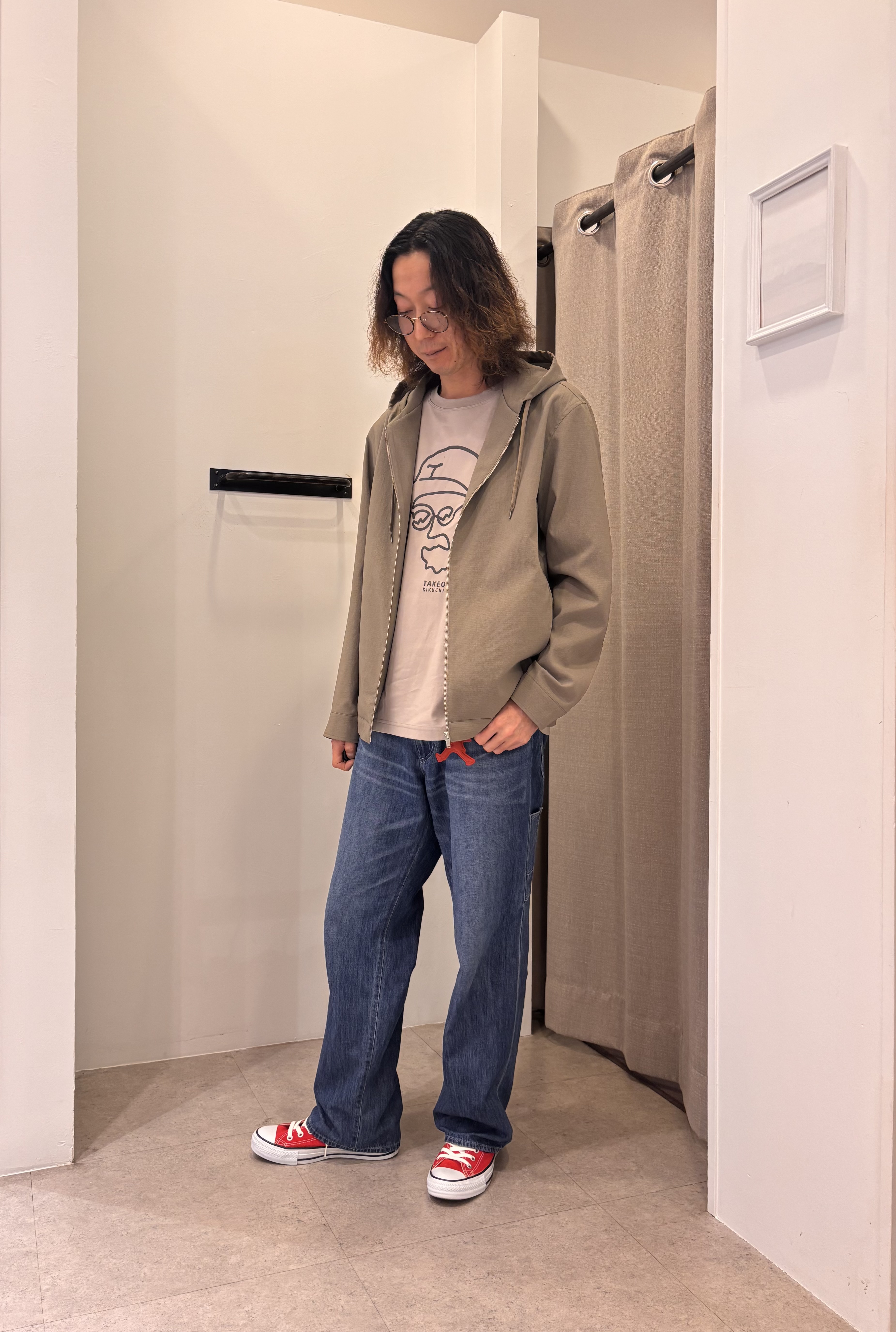 おーのさんの「TAKEO KIKUCHI｜【撥水・洗える・シワになりにくい】 リランチェ（R） フードブルゾン」を使ったコーディネート