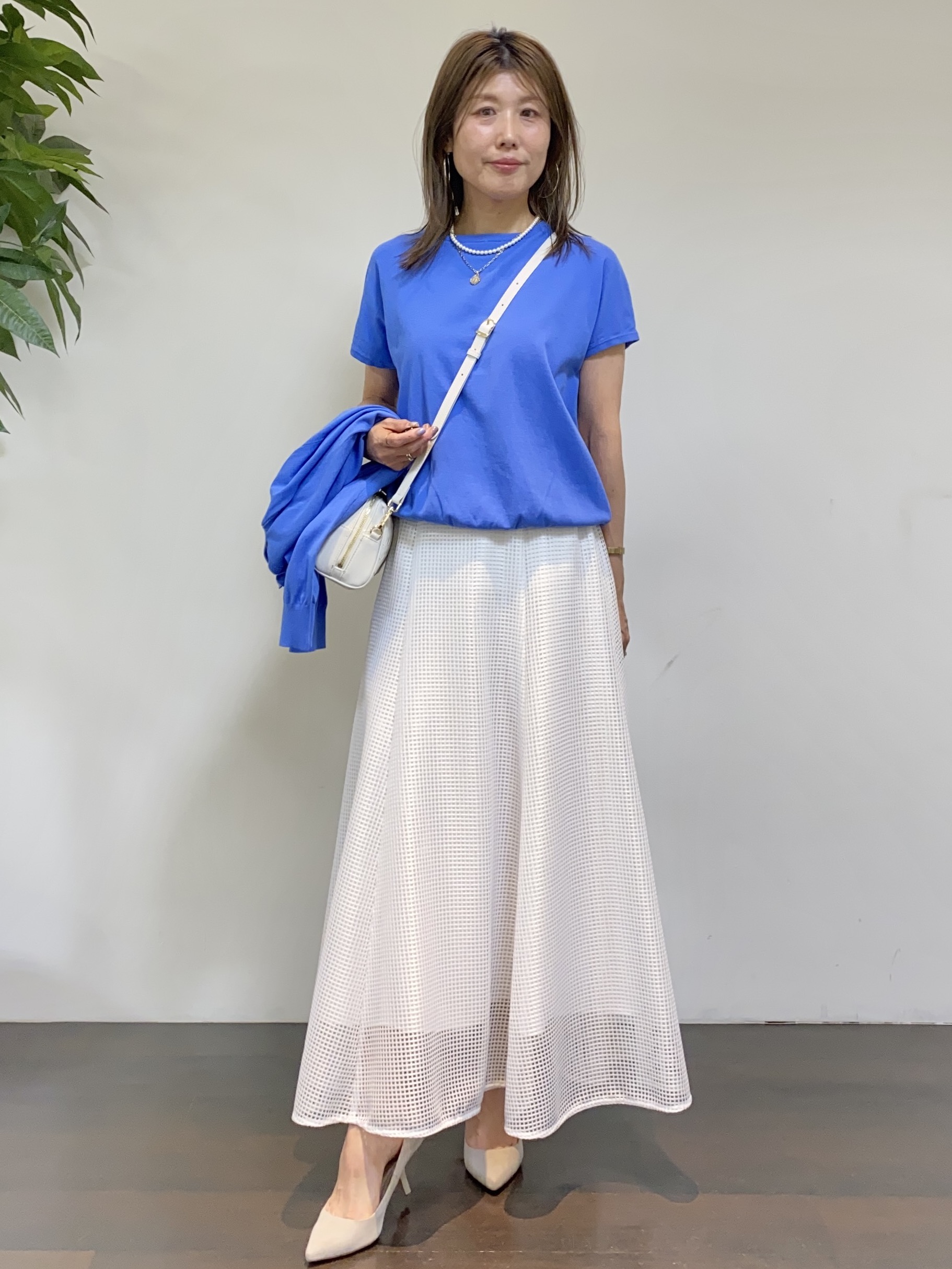 tomoさんの「UNTITLED｜【9色展開/アンサンブル可】コットンクルーネックカーディガン」を使ったコーディネート
