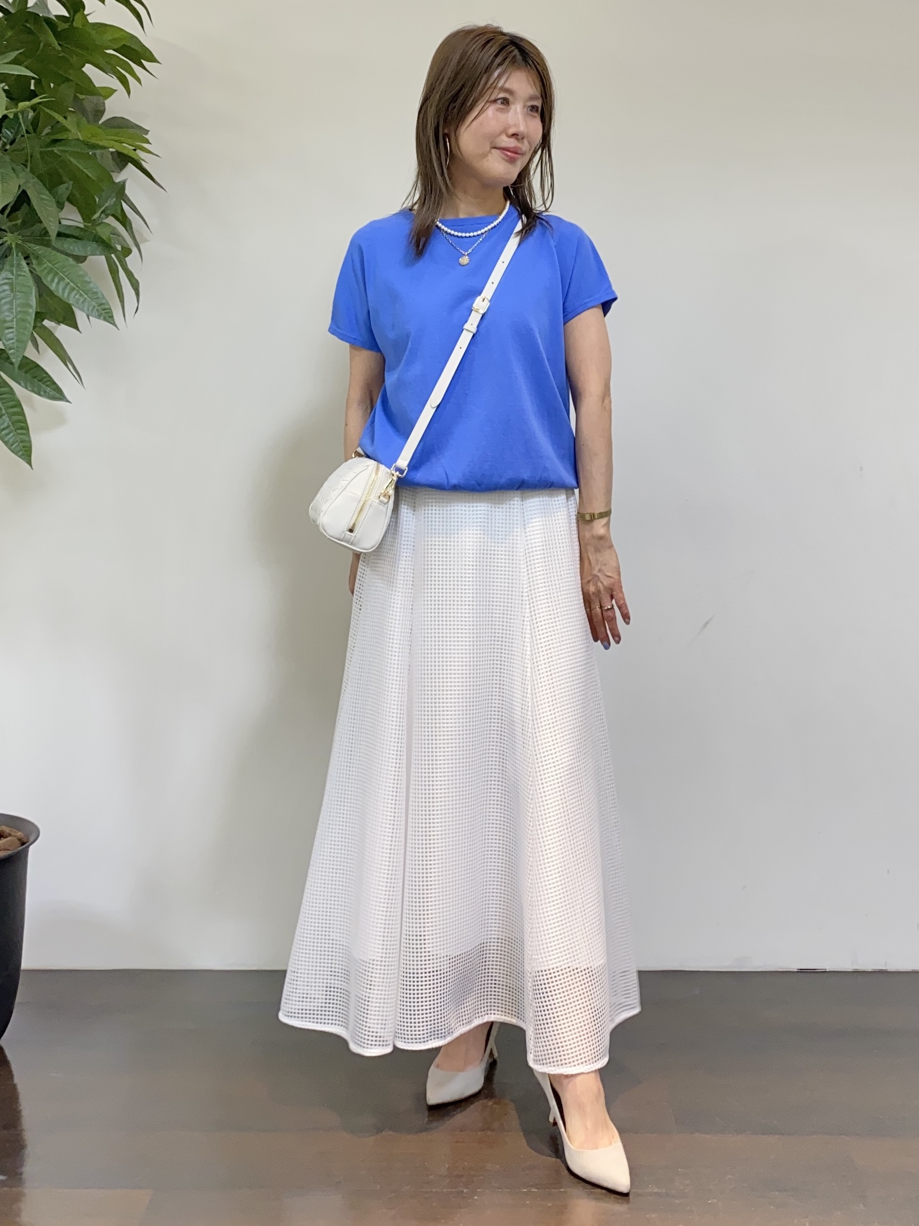 tomoさんの「UNTITLED｜【9色展開/アンサンブル可】コットンクルーネックカーディガン」を使ったコーディネート