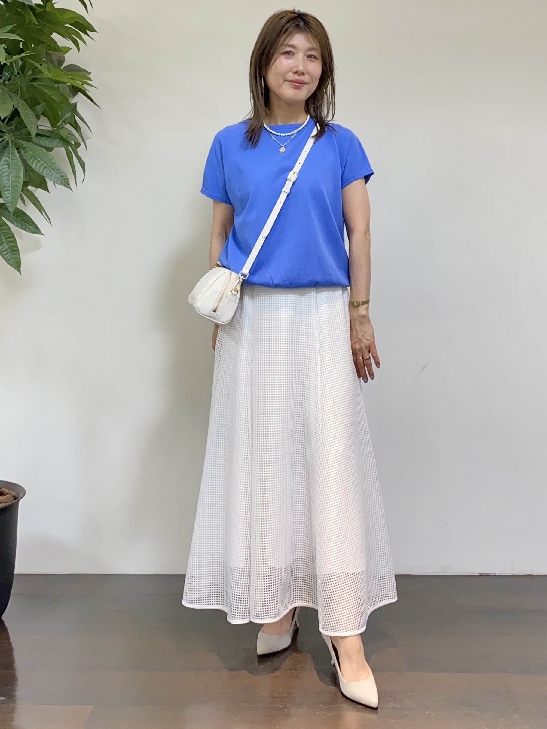 tomoさんの「UNTITLED｜【9色展開/アンサンブル可】コットンクルーネックカーディガン」を使ったコーディネート