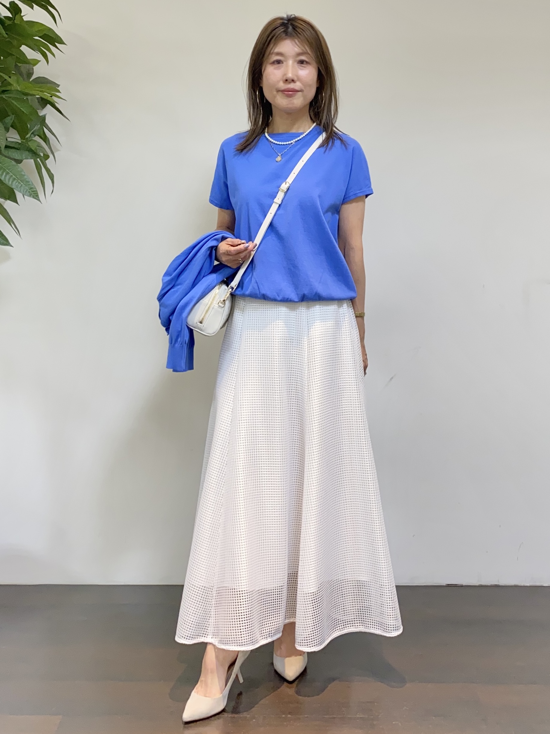 tomoさんの「UNTITLED｜【9色展開/アンサンブル可】コットンクルーネックカーディガン」を使ったコーディネート