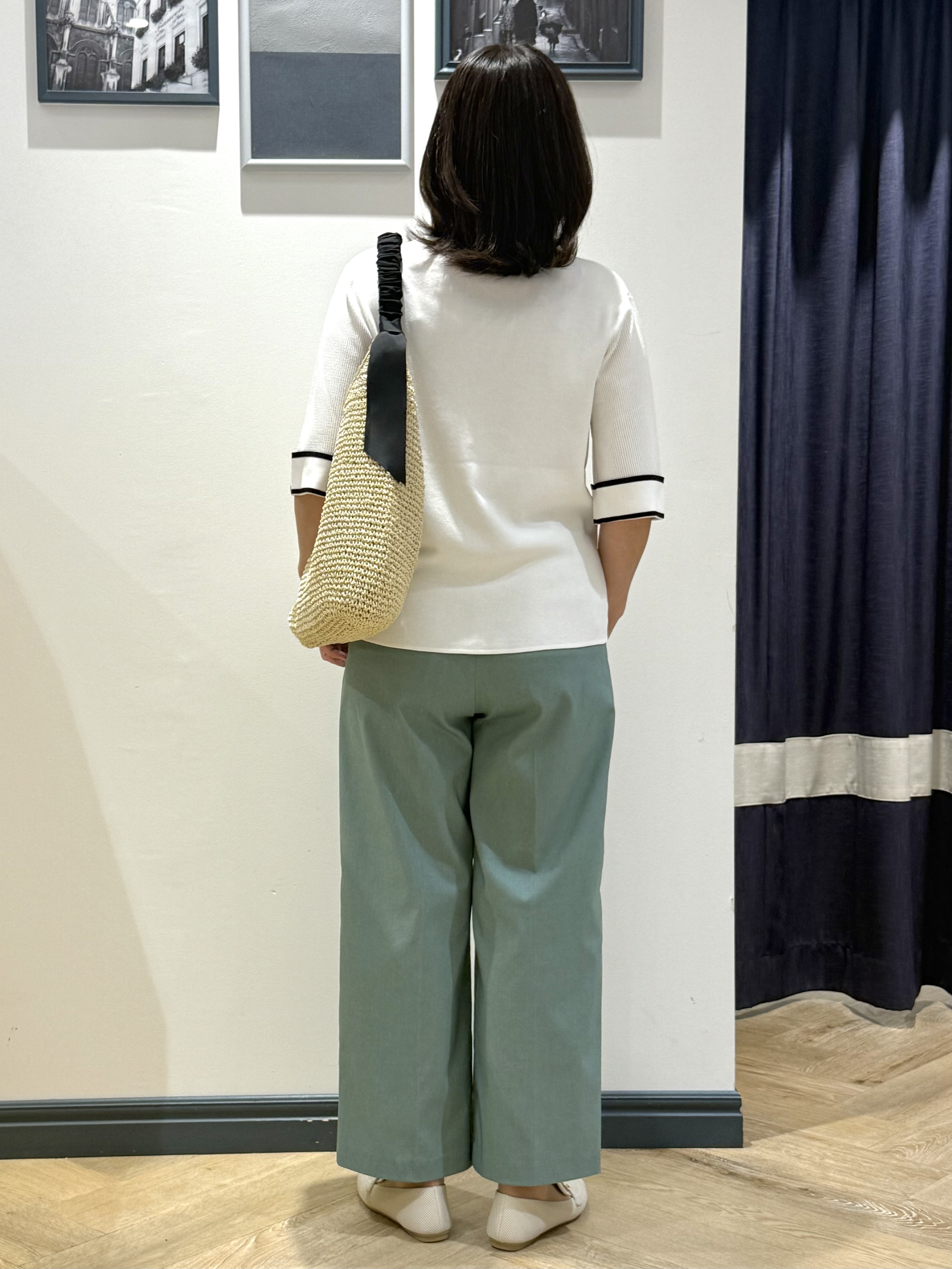 Lilyさんの「grove｜【シリーズ累計36万枚/名品ニット】やわらかドライタッチ 袖メッシュ編みニット」を使ったコーディネート