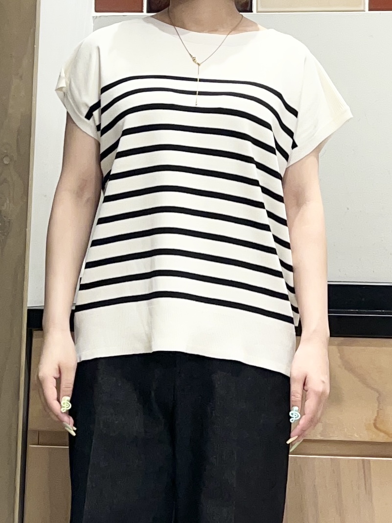 かのさんの「THE SHOP TK｜【S-XL/ひんやりタッチ】多機能フレンチスリーブニット 洗濯機OK/UVケア/毛玉になりにくい」を使ったコーディネート