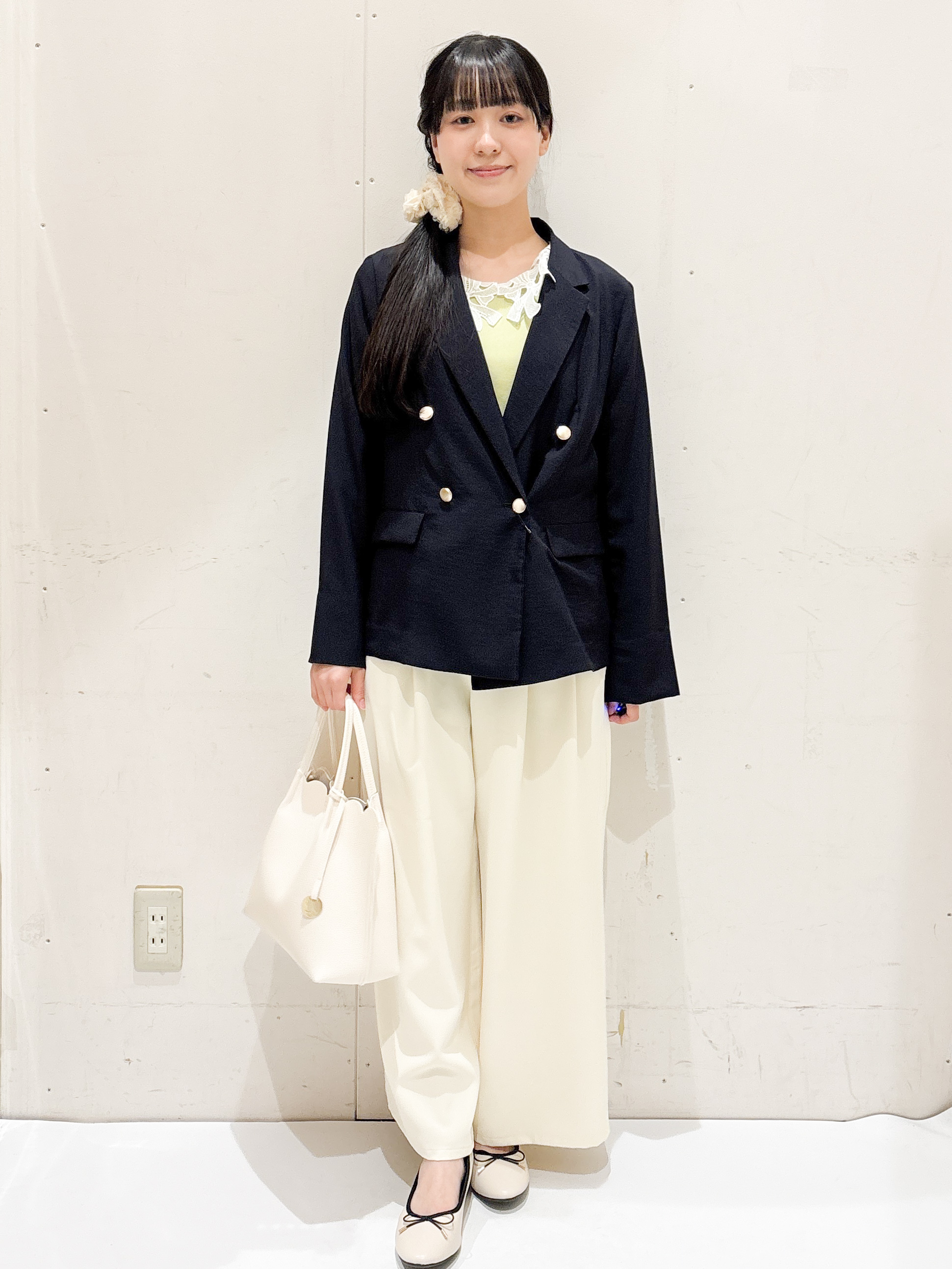 Hinaさんの「OPAQUE.CLIP｜《再入荷》ダブルブレストテーラードジャケット【接触冷感／吸水速乾／イージーアイロン／防シワ／洗濯機O」を使ったコーディネート