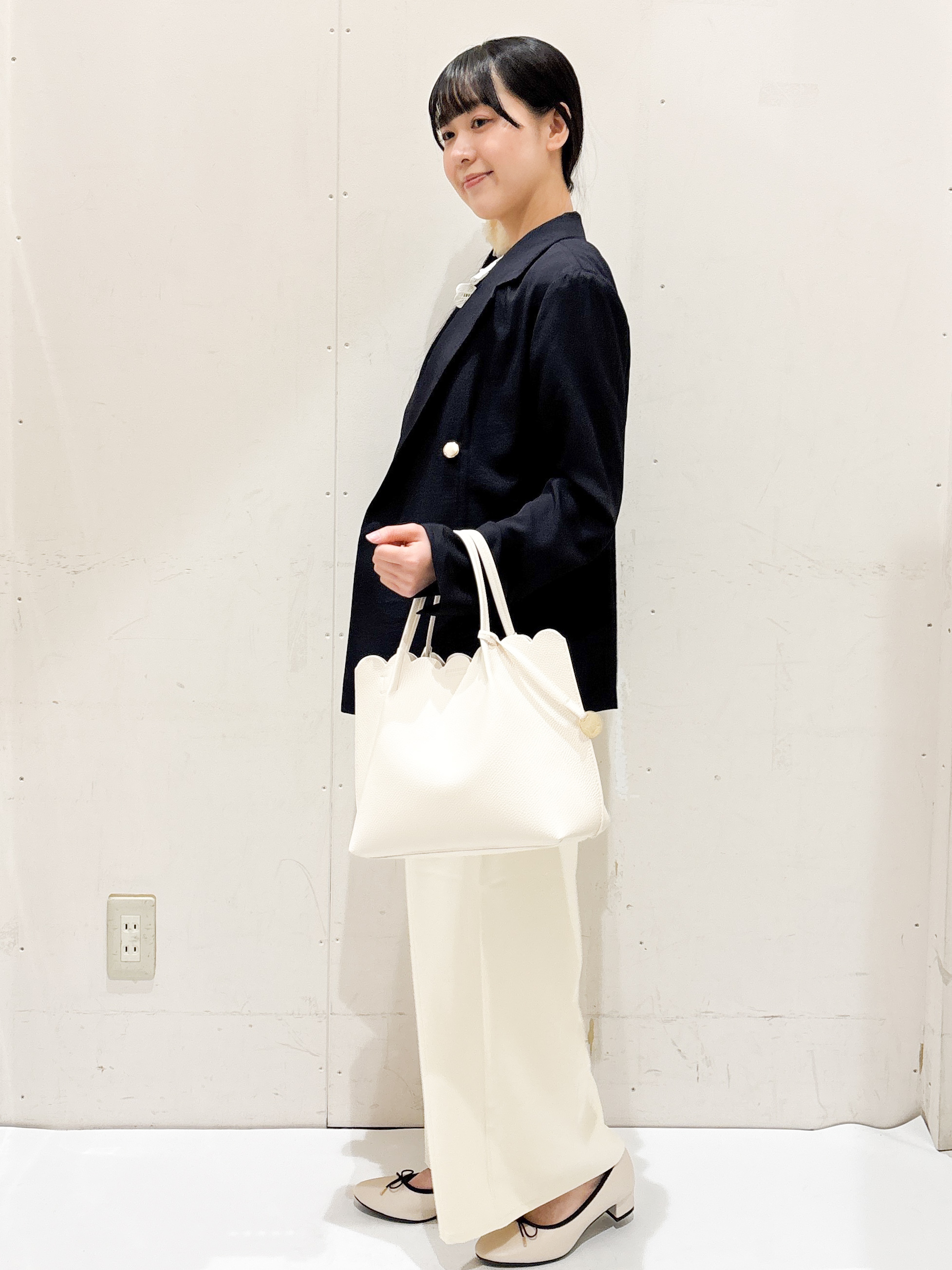 Hinaさんの「OPAQUE.CLIP｜《再入荷》ダブルブレストテーラードジャケット【接触冷感／吸水速乾／イージーアイロン／防シワ／洗濯機O」を使ったコーディネート