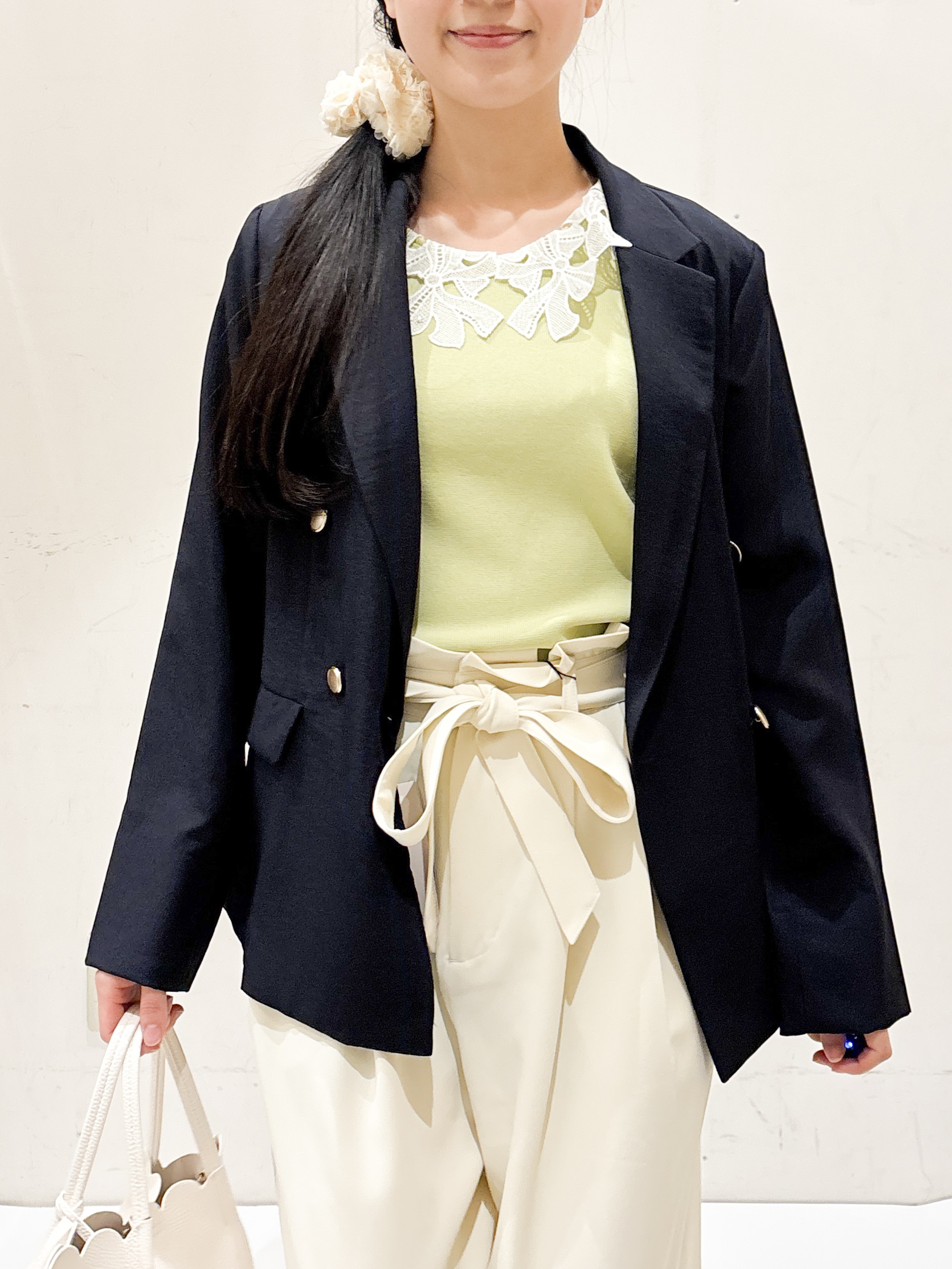 Hinaさんの「OPAQUE.CLIP｜《再入荷》ダブルブレストテーラードジャケット【接触冷感／吸水速乾／イージーアイロン／防シワ／洗濯機O」を使ったコーディネート