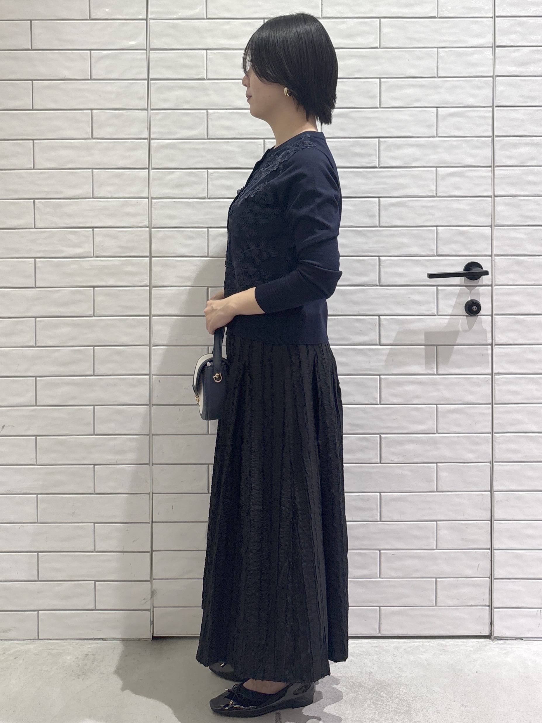 ayumiさんの「OPAQUE.CLIP｜チュールレースニットカーディガン【洗える】」を使ったコーディネート