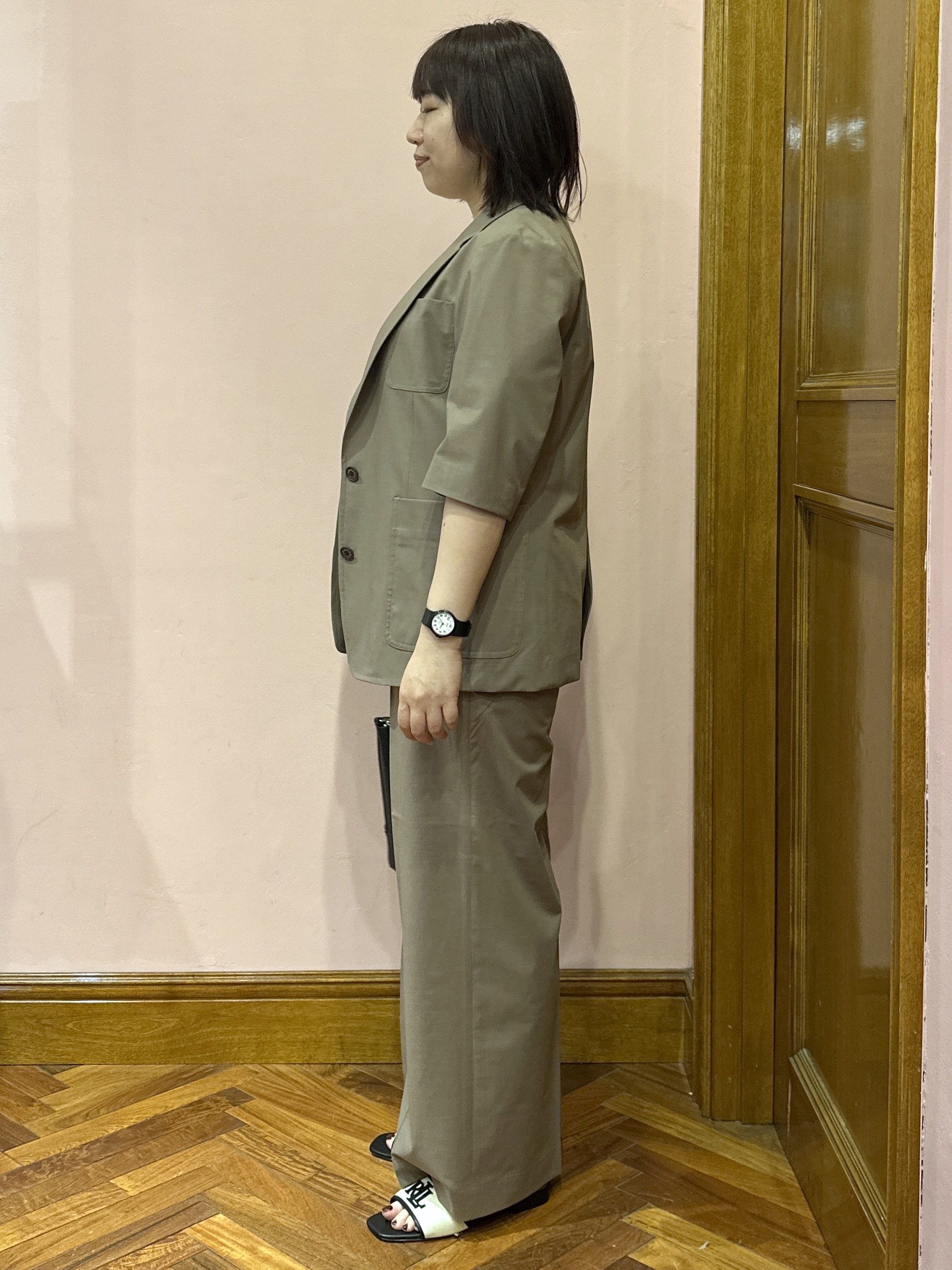 komatsuさんの「DRESSTERIOR｜【接触冷感/セットアップ可】 2WAYストレッチスリークオータージャケット」を使ったコーディネート