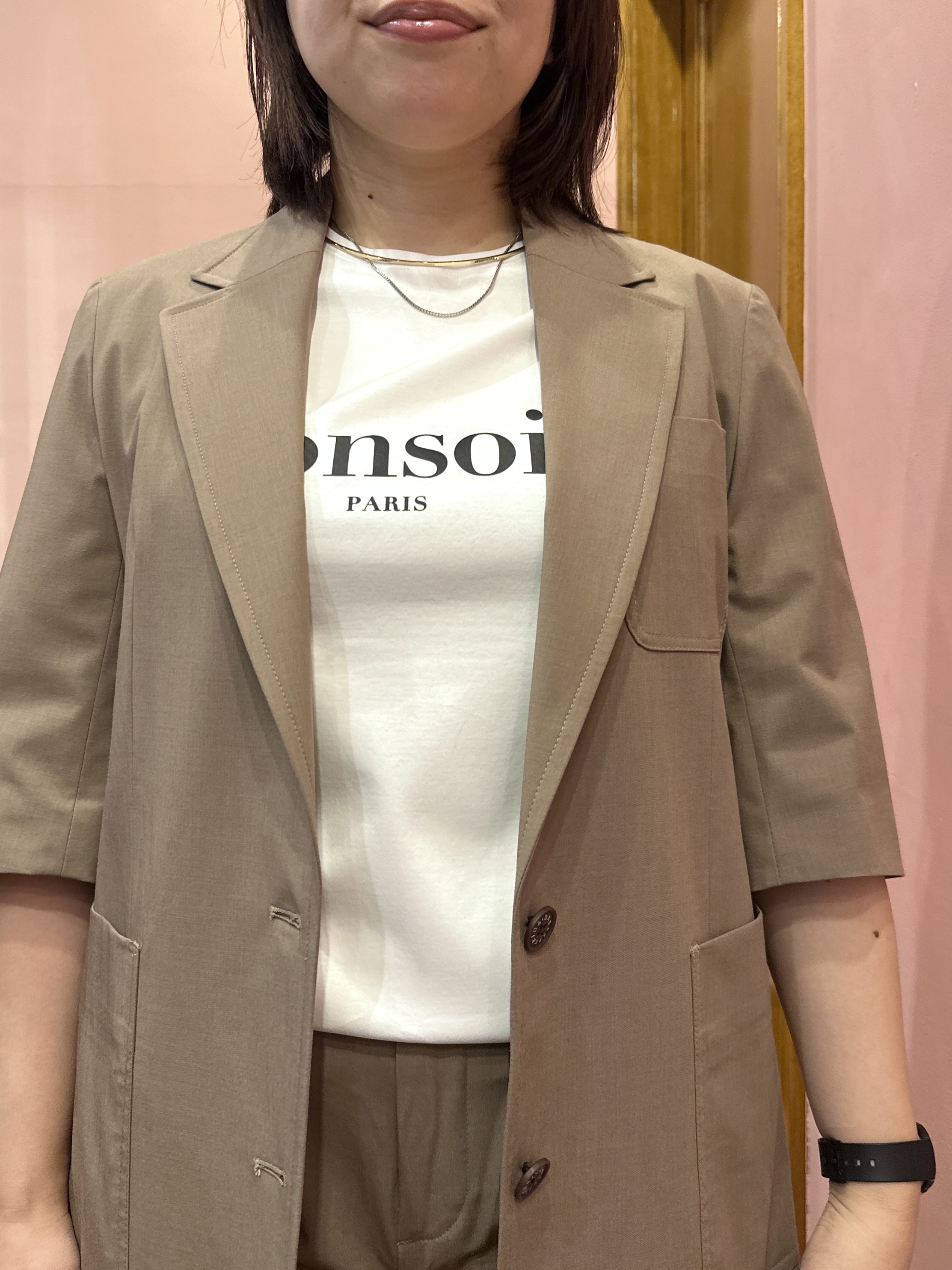 komatsuさんの「DRESSTERIOR｜【接触冷感/セットアップ可】 2WAYストレッチスリークオータージャケット」を使ったコーディネート