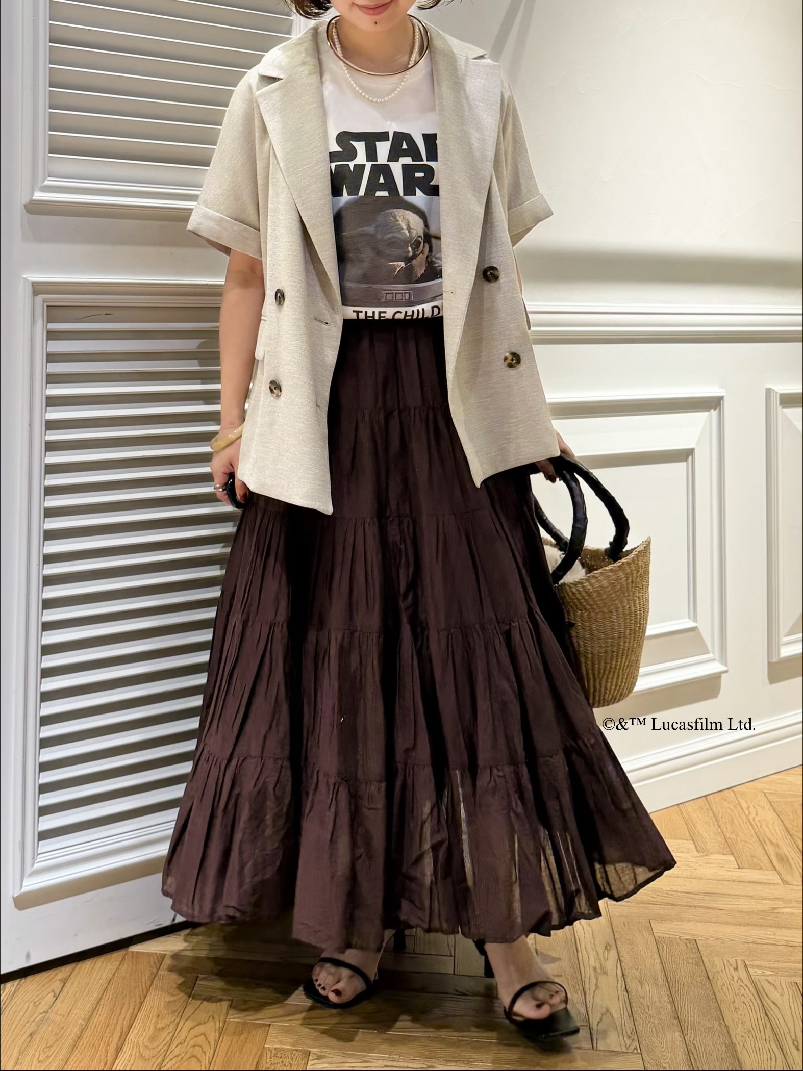 つじ まこさんの「DRESSTERIOR｜【セットアップ可/UVカット/接触冷感/吸水速乾】ウォッシャブル リネンライクドルマンジャケット」を使ったコーディネート