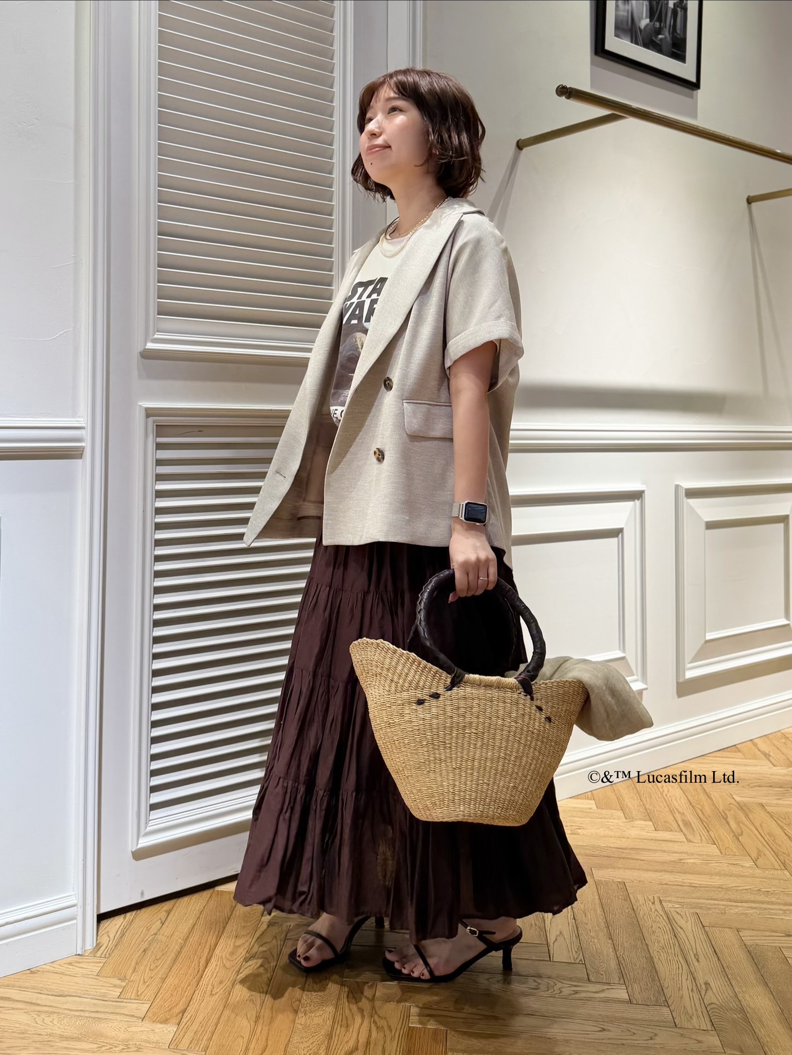 つじ まこさんの「DRESSTERIOR｜【セットアップ可/UVカット/接触冷感/吸水速乾】ウォッシャブル リネンライクドルマンジャケット」を使ったコーディネート