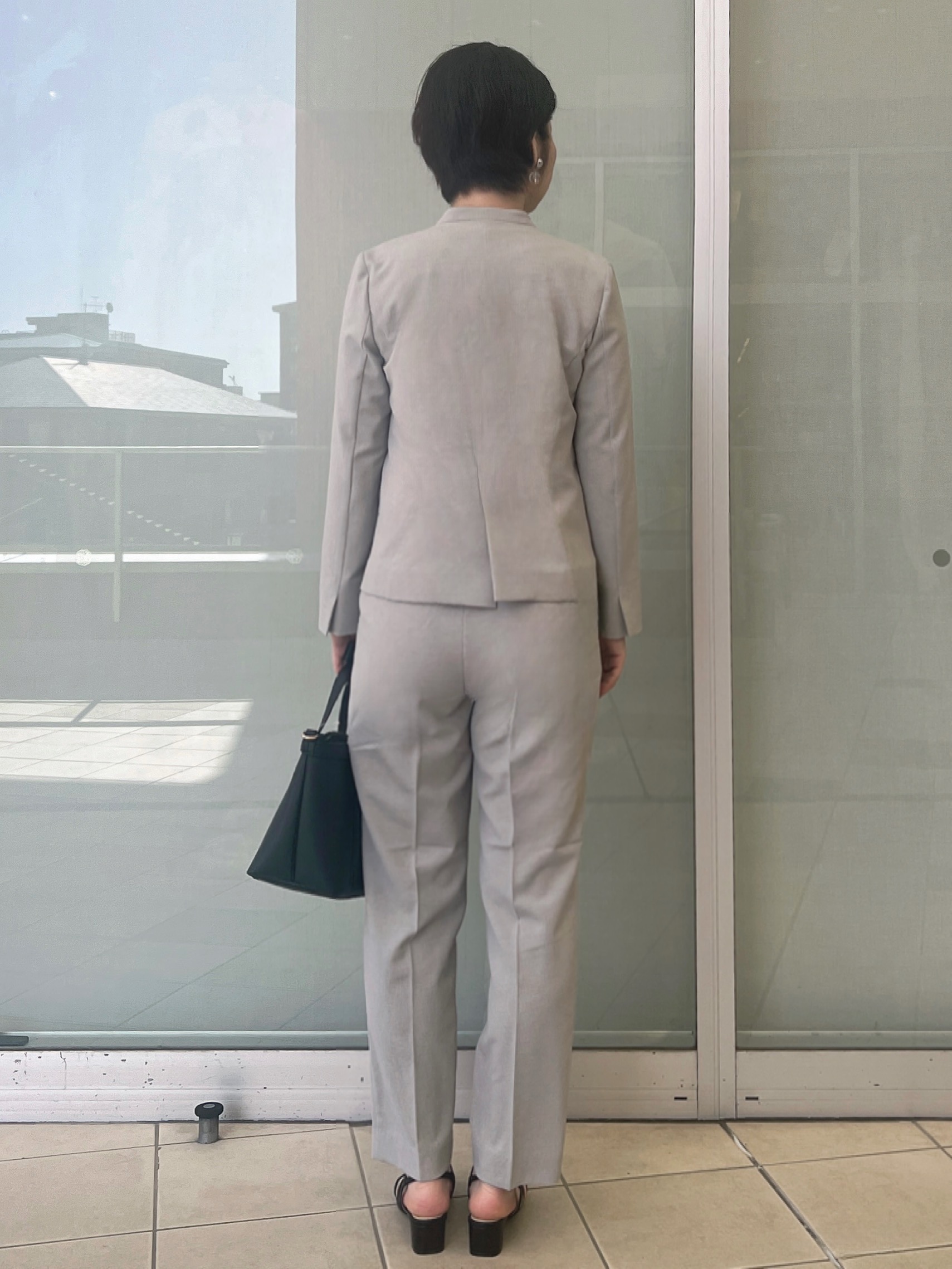yo-koさんの「OPAQUE.CLIP｜【接触冷感／吸水速乾】ノーカラージャケット／セットアップ対応可《洗える／防シワ／ストレッチ》」を使ったコーディネート