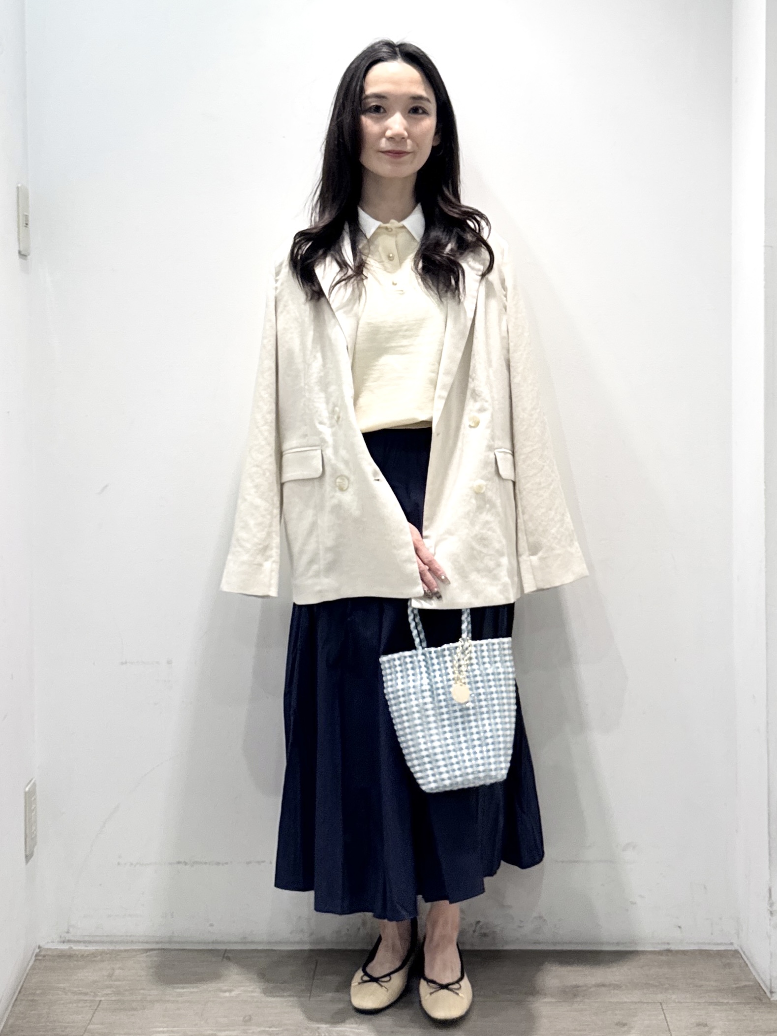 yuicciさんの「OPAQUE.CLIP｜【UV／接触冷感】ダブルブレストジャケット《防シワ加工／洗える》」を使ったコーディネート
