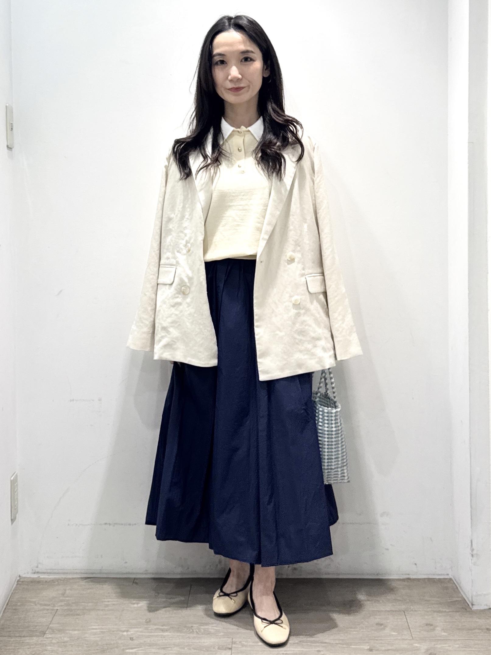 yuicciさんの「OPAQUE.CLIP｜【UV／接触冷感】ダブルブレストジャケット《防シワ加工／洗える》」を使ったコーディネート