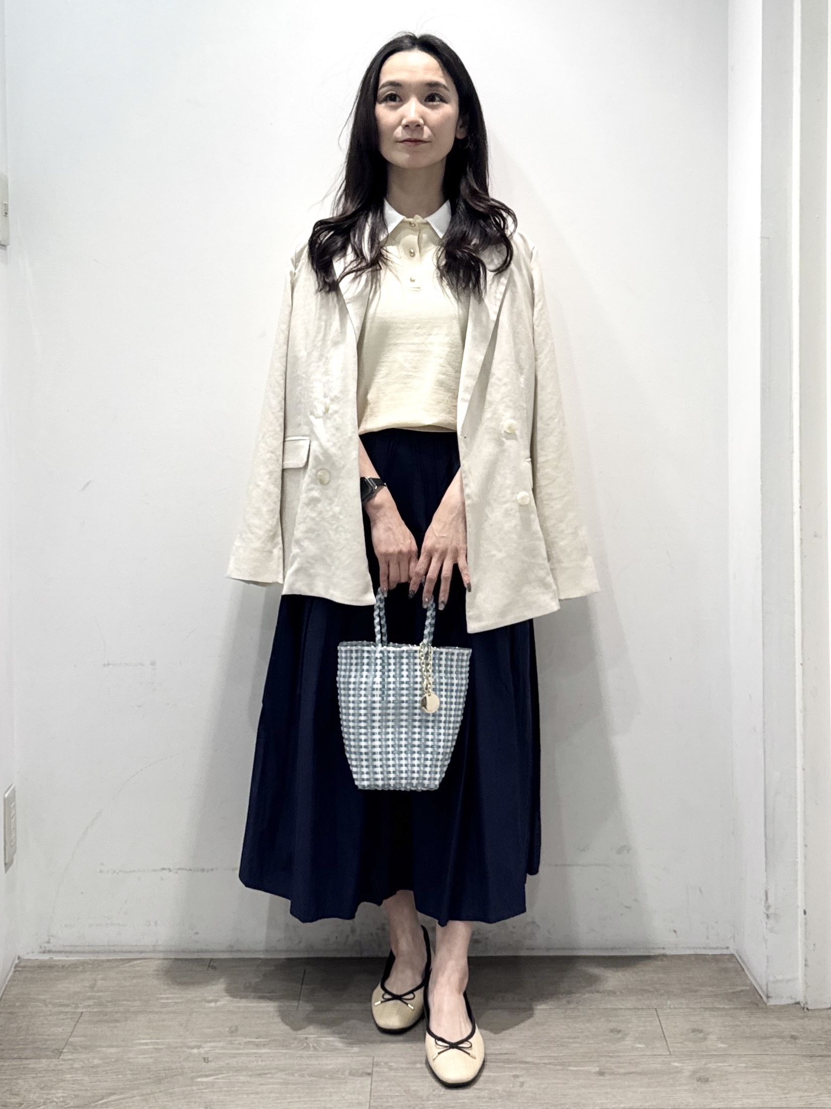 yuicciさんの「OPAQUE.CLIP｜【UV／接触冷感】ダブルブレストジャケット《防シワ加工／洗える》」を使ったコーディネート
