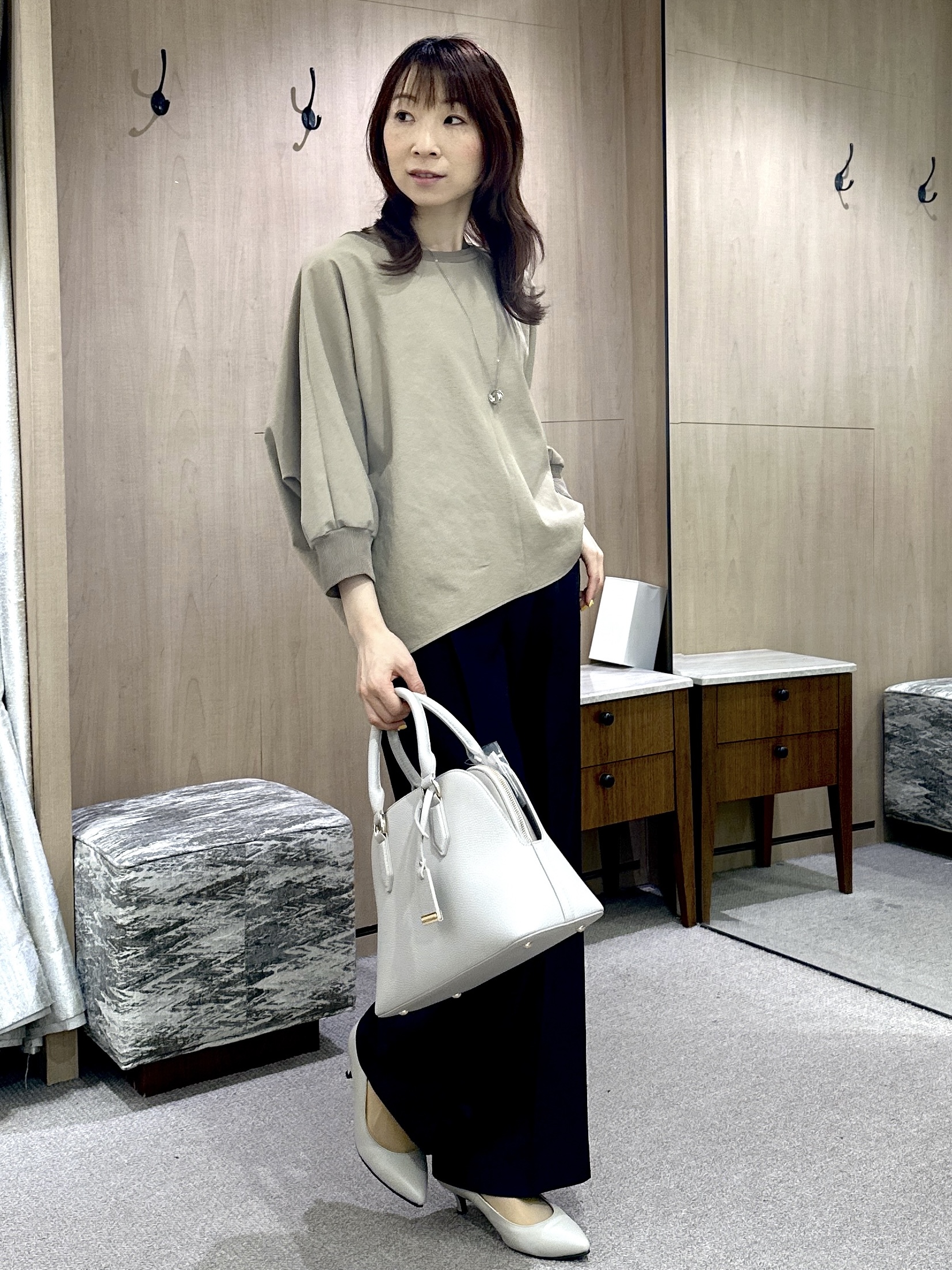 Miwaさんの「UNTITLED｜【吸水速乾/UVカット】ドルマンスリーブブラウス」を使ったコーディネート