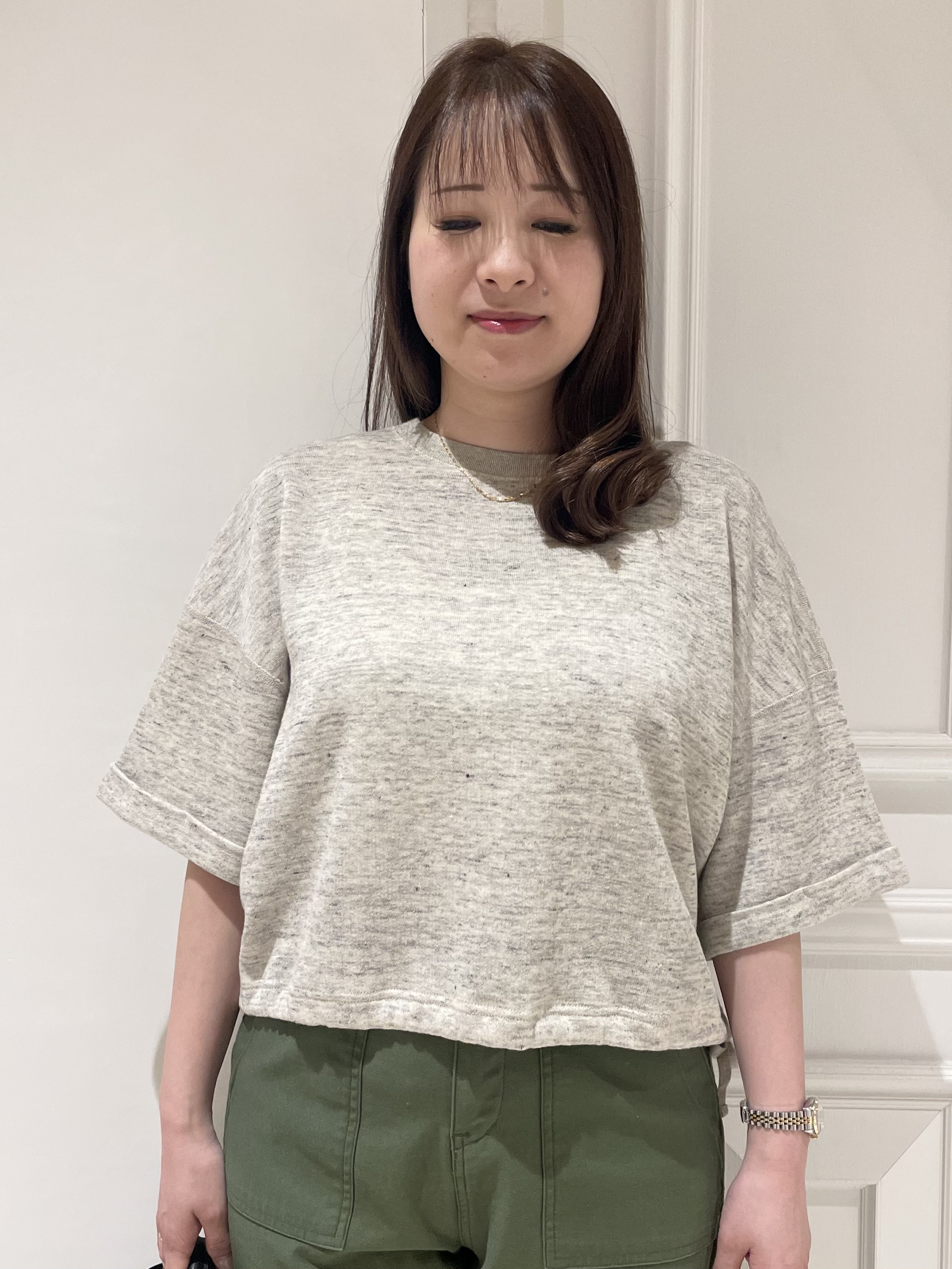 minowaさんの「DRESSTERIOR｜【ウォッシャブル/セットアップ可】リネン混裏毛ドロストプルオーバー」を使ったコーディネート