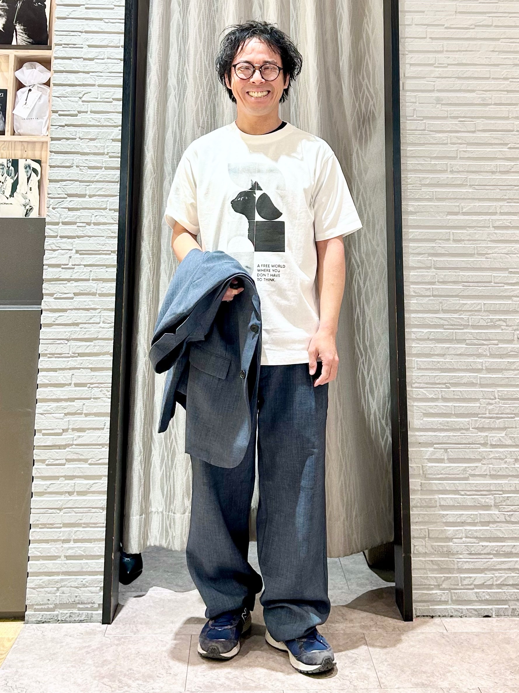 KENJI Iさんの「THE SHOP TK｜【LINO FINE】リネンライク テーラードジャケット 吸水速乾/イージーケア/UVカット/洗濯機」を使ったコーディネート