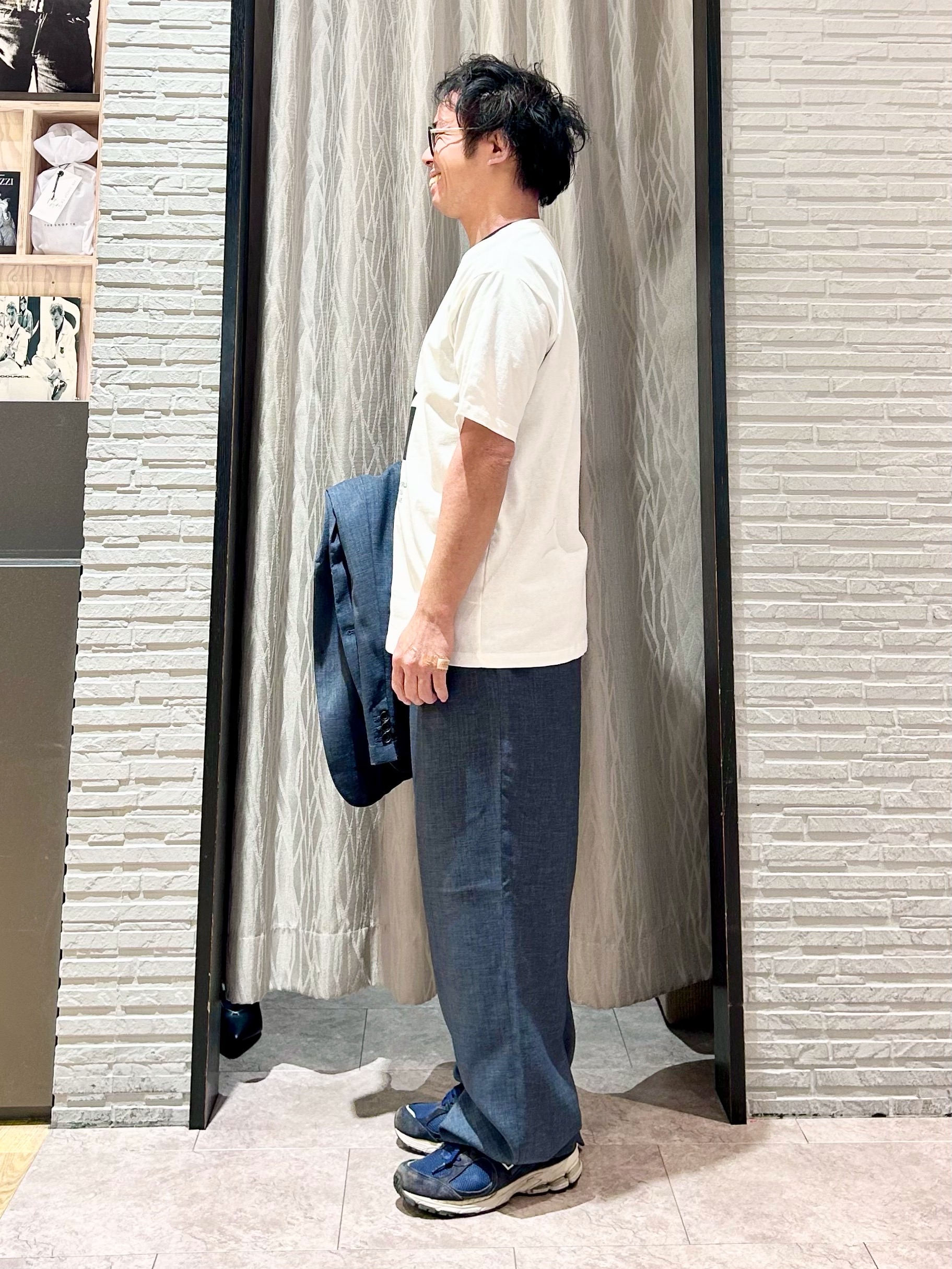KENJI Iさんの「THE SHOP TK｜【LINO FINE】リネンライク テーラードジャケット 吸水速乾/イージーケア/UVカット/洗濯機」を使ったコーディネート
