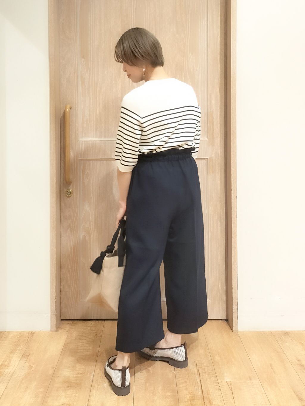 YUKIさんの「SHOO･LA･RUE｜【毎日洗える/S-LL/ひんやり/UV】上半身すっきり 二の腕見せない5分袖ニット」を使ったコーディネート