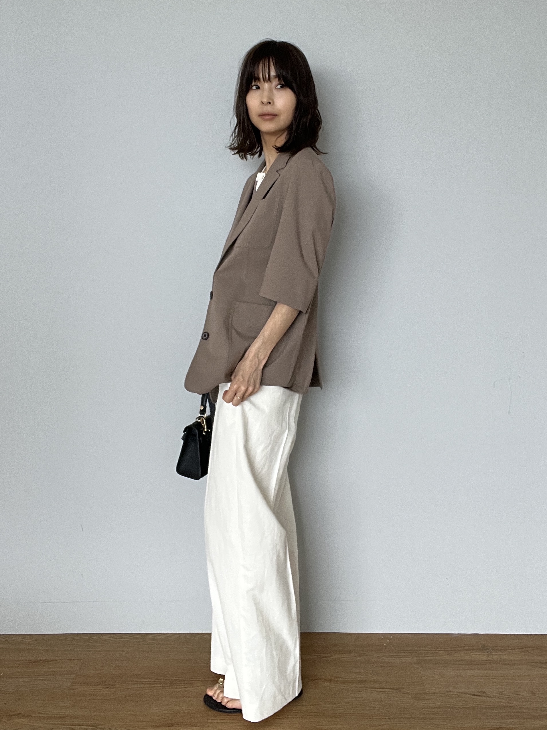 misaさんの「DRESSTERIOR｜【接触冷感/セットアップ可】 2WAYストレッチスリークオータージャケット」を使ったコーディネート