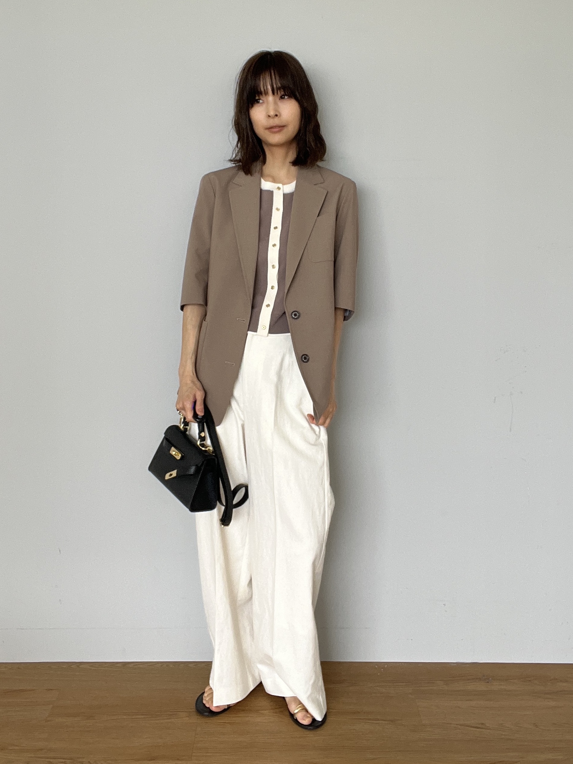misaさんの「DRESSTERIOR｜【接触冷感/セットアップ可】 2WAYストレッチスリークオータージャケット」を使ったコーディネート