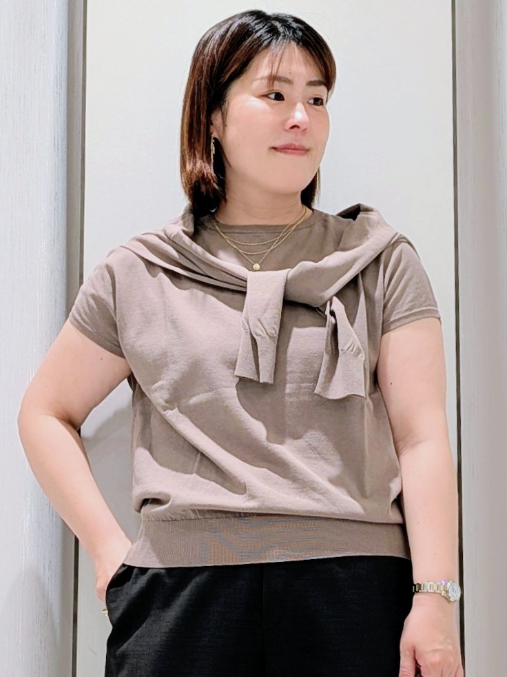 Onumaさんの「UNTITLED｜【9色展開/アンサンブル可】コットンクルーネックカーディガン」を使ったコーディネート
