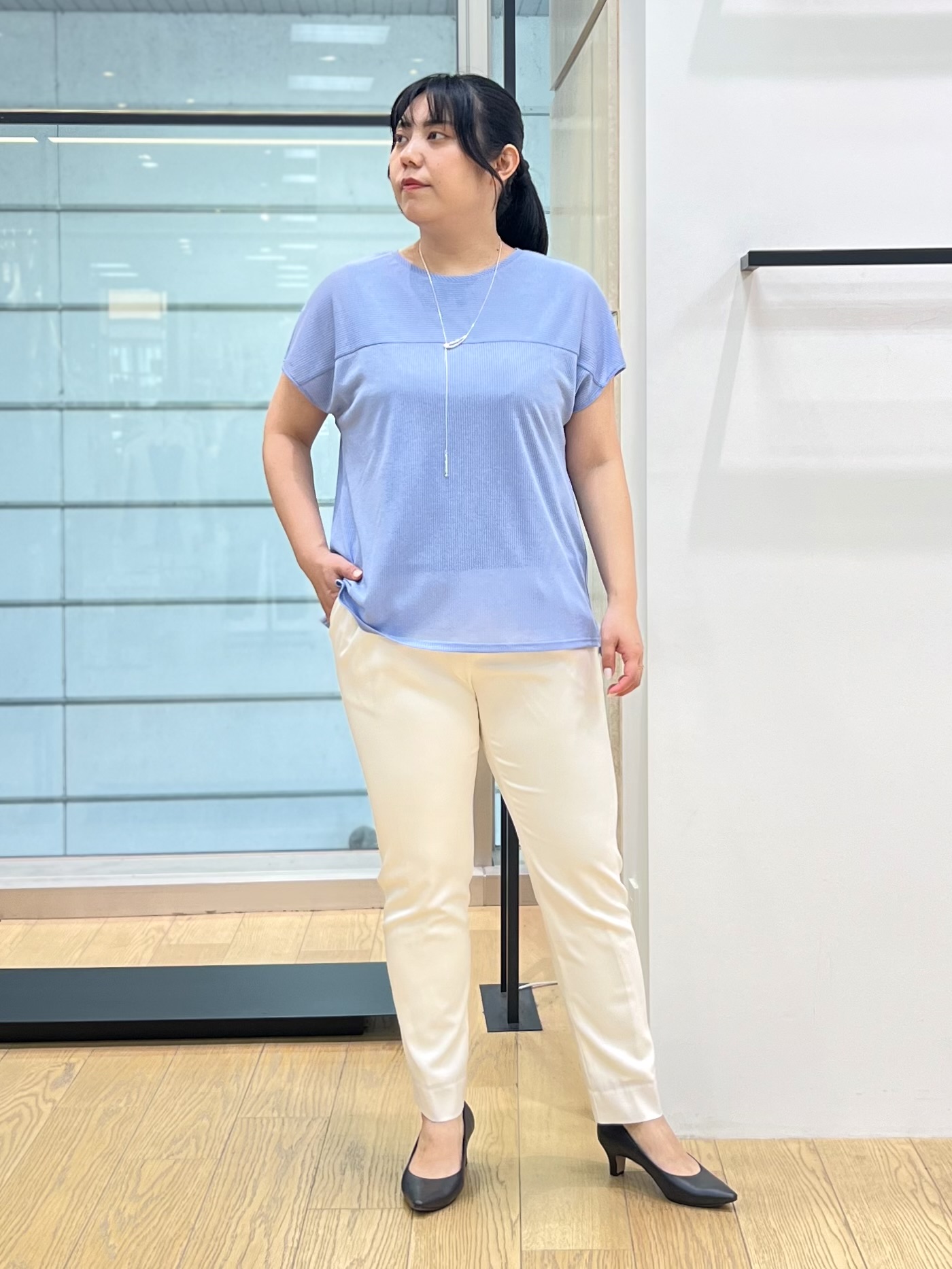 shimaさんの「INDIVI｜【洗える／多機能／SETUP可】着る日傘ダブルジャケット」を使ったコーディネート