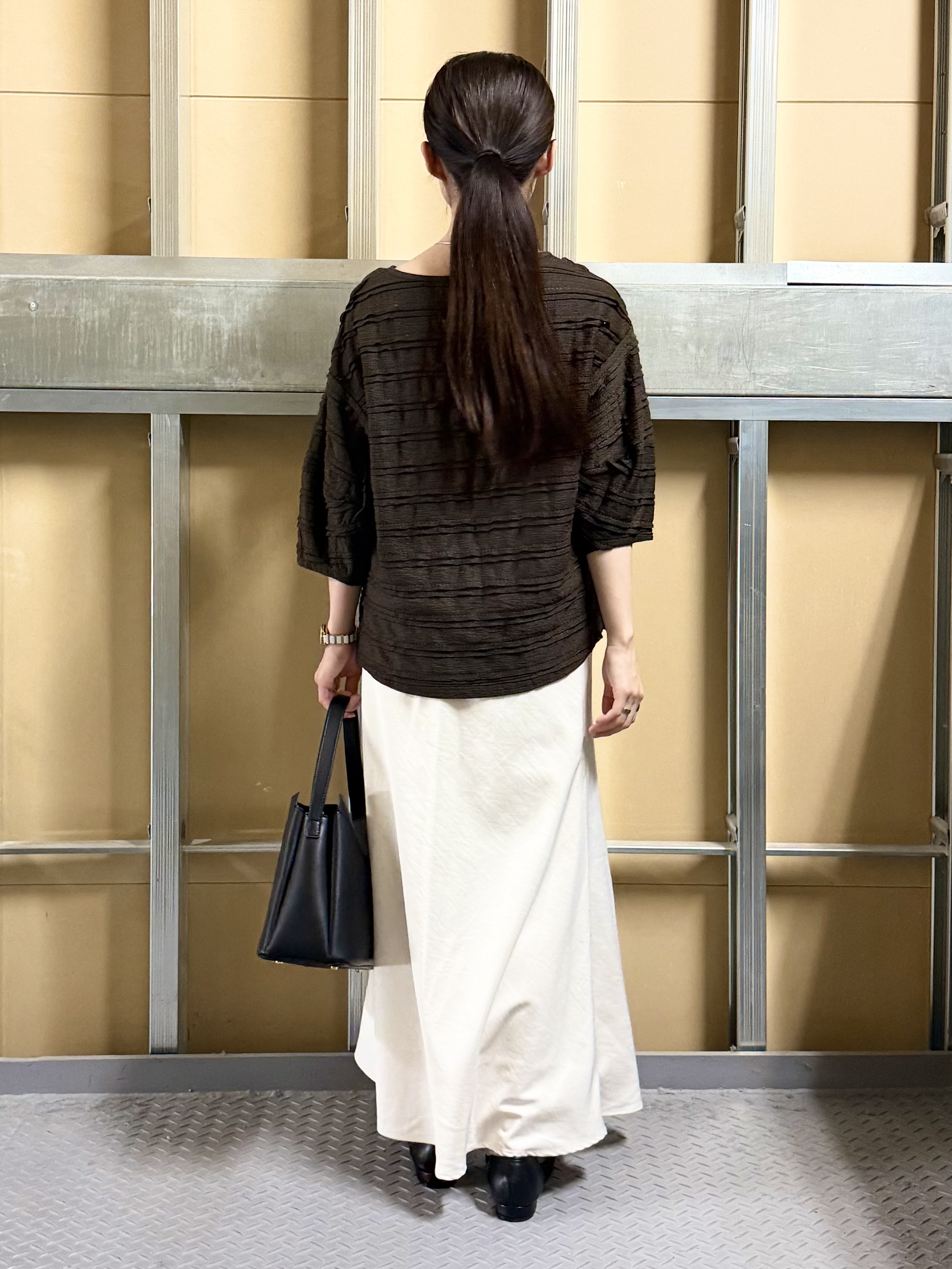 sahoさんの「THE SHOP TK｜【1枚で美人見え】 フリルレースボーダートップス」を使ったコーディネート