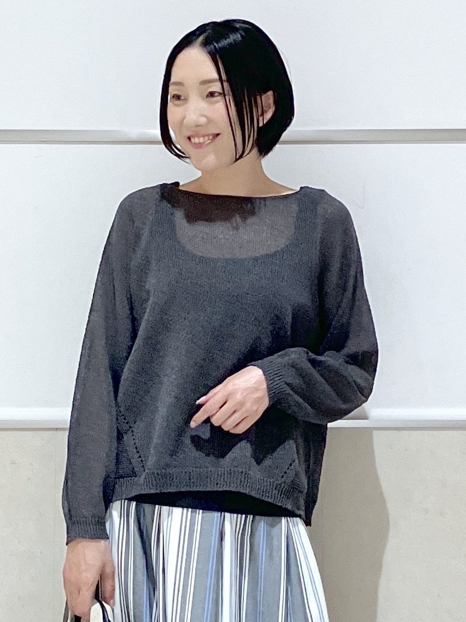 eriko さんの「Dessin｜【洗える】透かし編みデザインニット」を使ったコーディネート