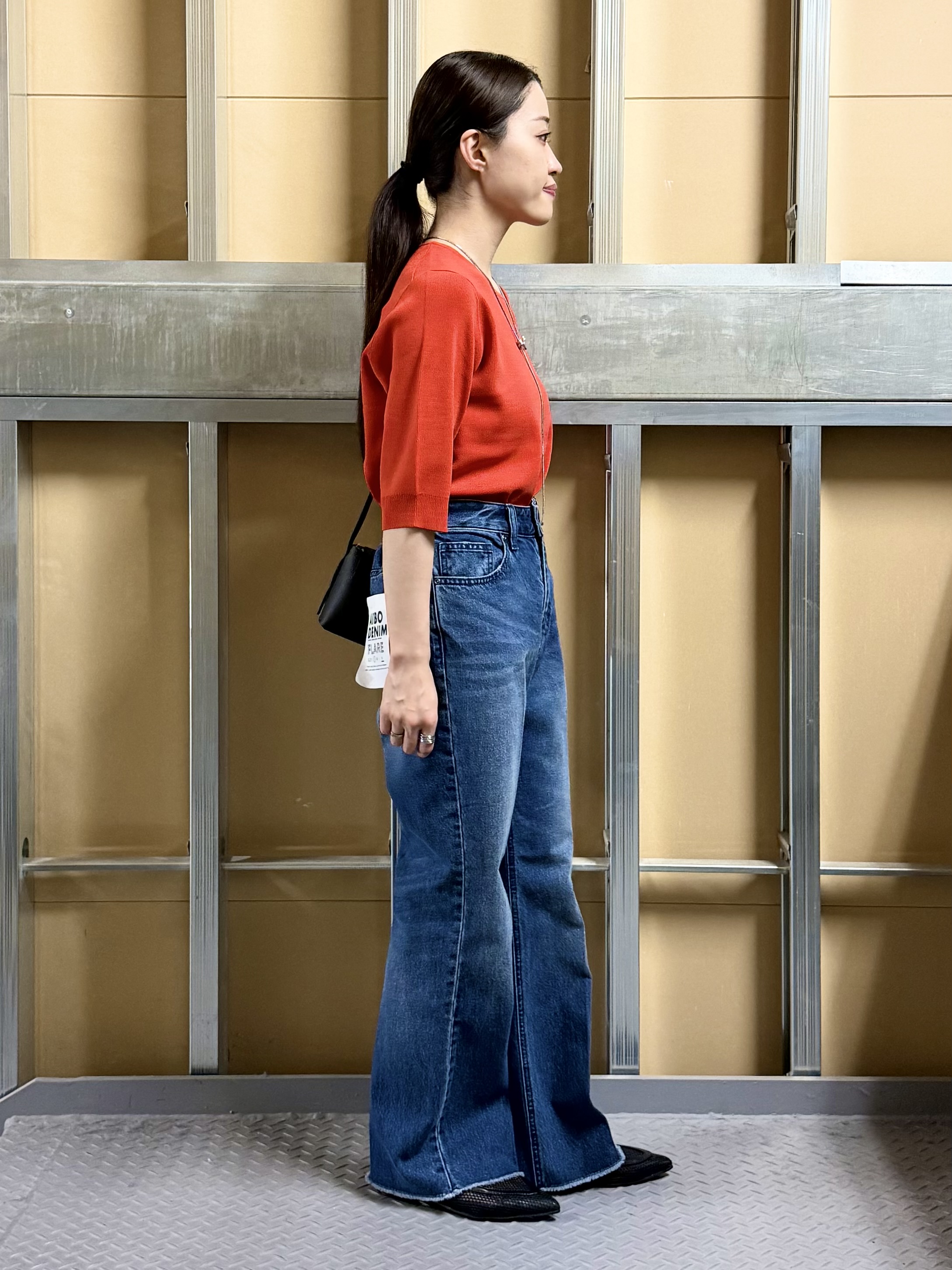 sahoさんの「THE SHOP TK｜【S-XL/ひんやりタッチ】美しさ際立つ 6分袖ニット 洗濯機OK/UVケア/毛玉になりにくい」を使ったコーディネート