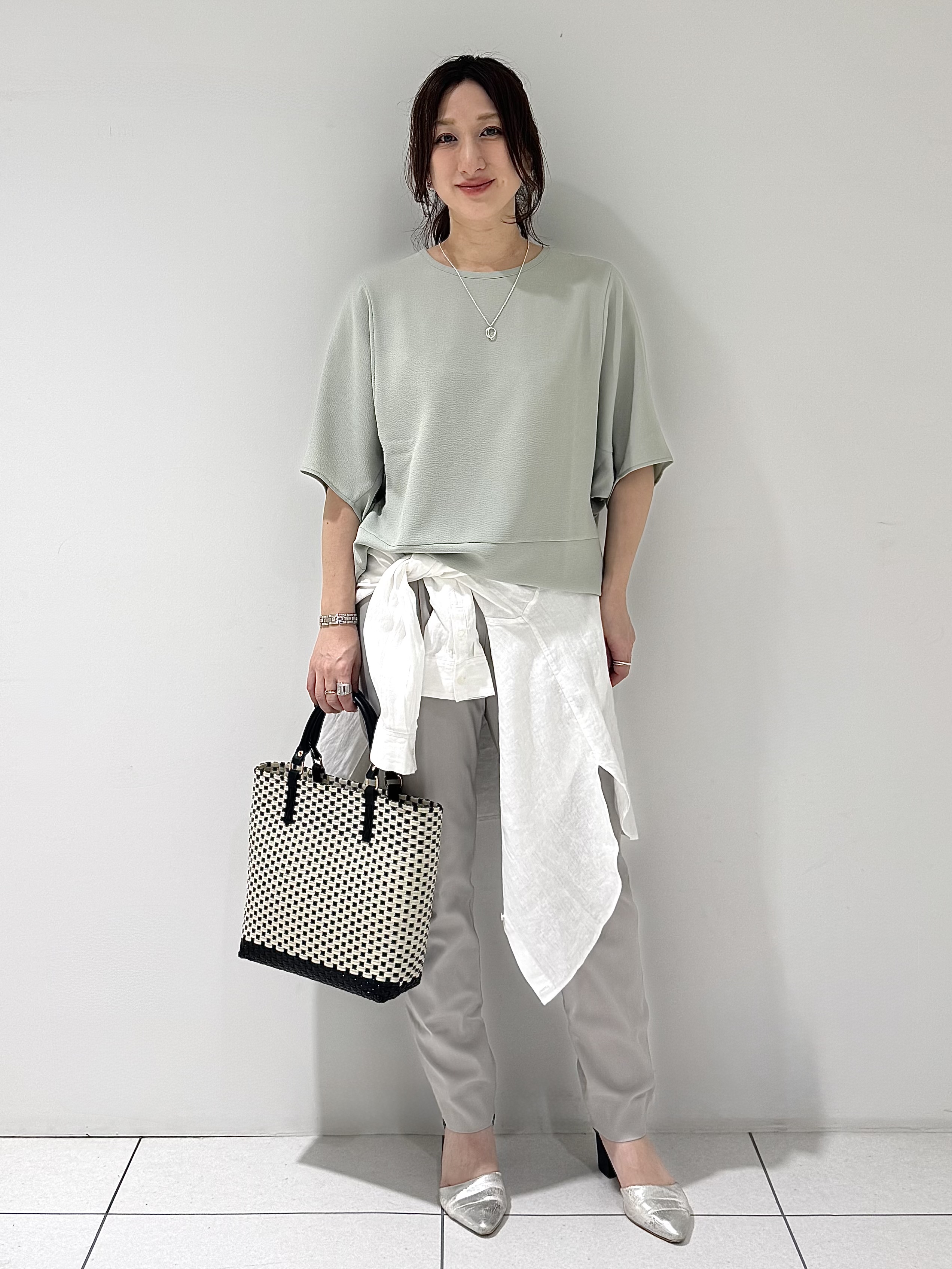 そんさんの「INDIVI｜【洗える／2WAY／裾ドロスト付き】 ドルマンスリーブチュニックトップス」を使ったコーディネート
