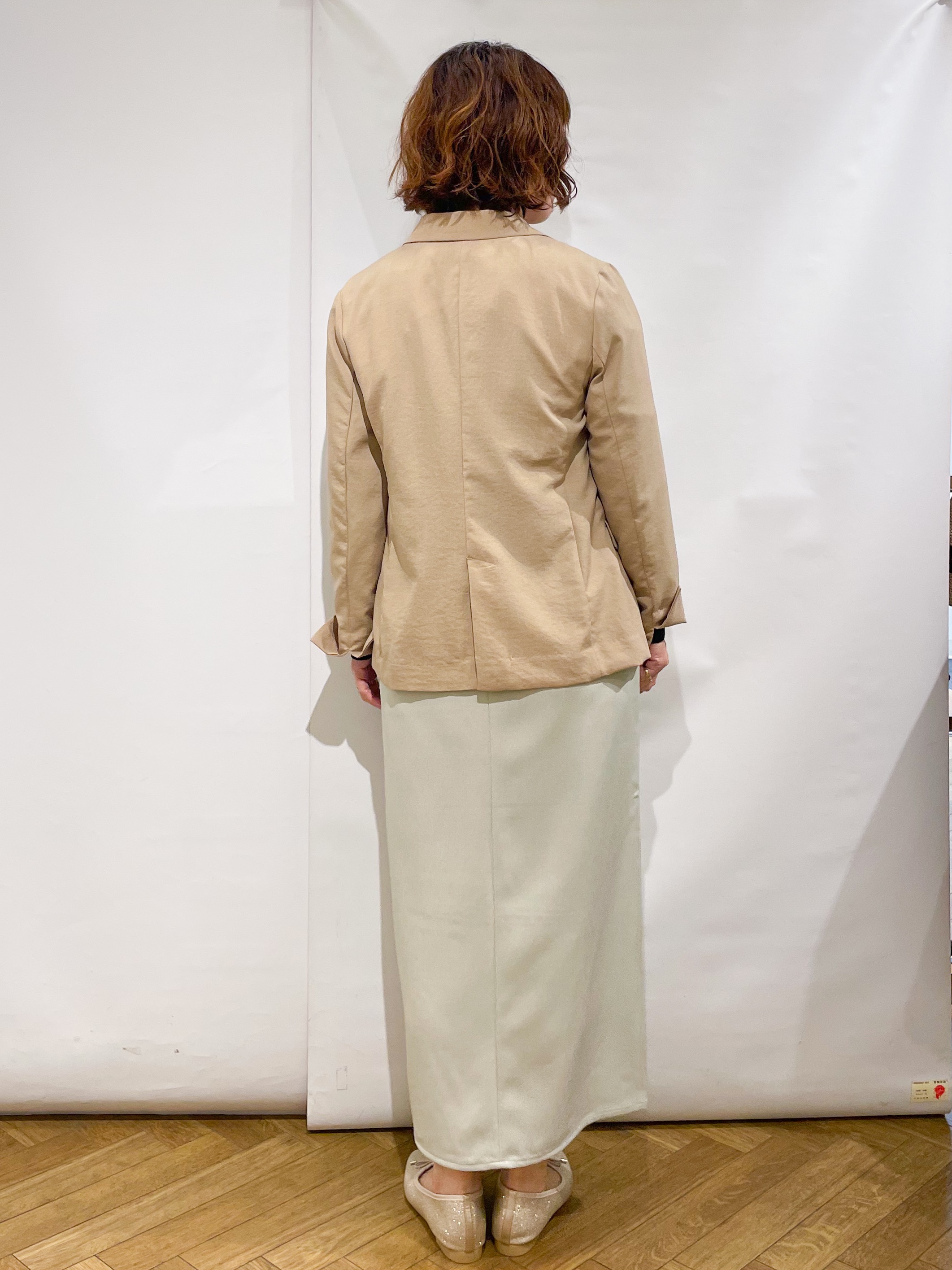 なかさんの「index｜《再入荷》ダブルブレストテーラードジャケット【接触冷感／吸水速乾／イージーアイロン／防シワ／洗濯機O」を使ったコーディネート