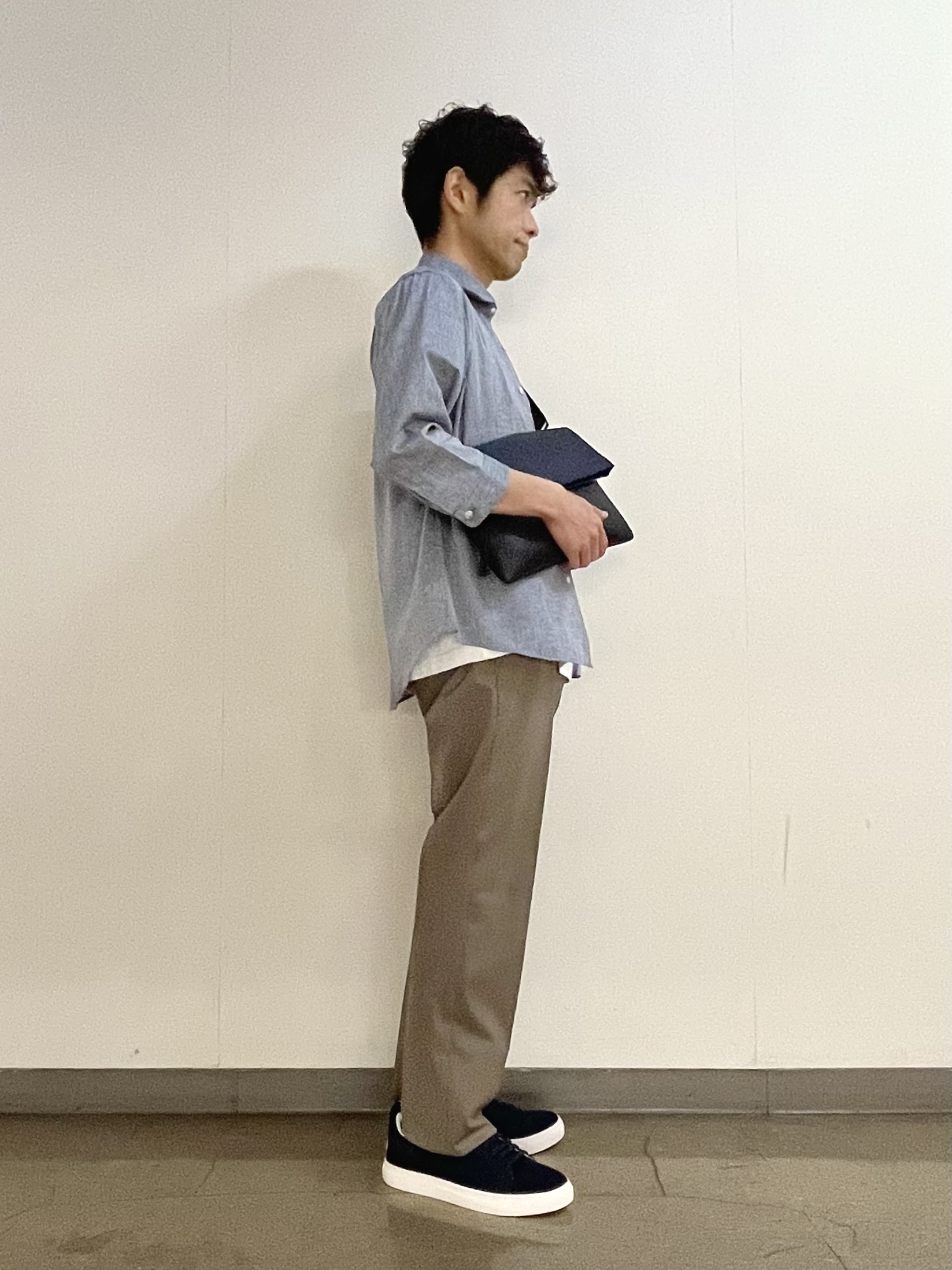 URAさんの「TAKEO KIKUCHI｜【接触冷感】ハイブリッド リネン 七分袖シャツ」を使ったコーディネート