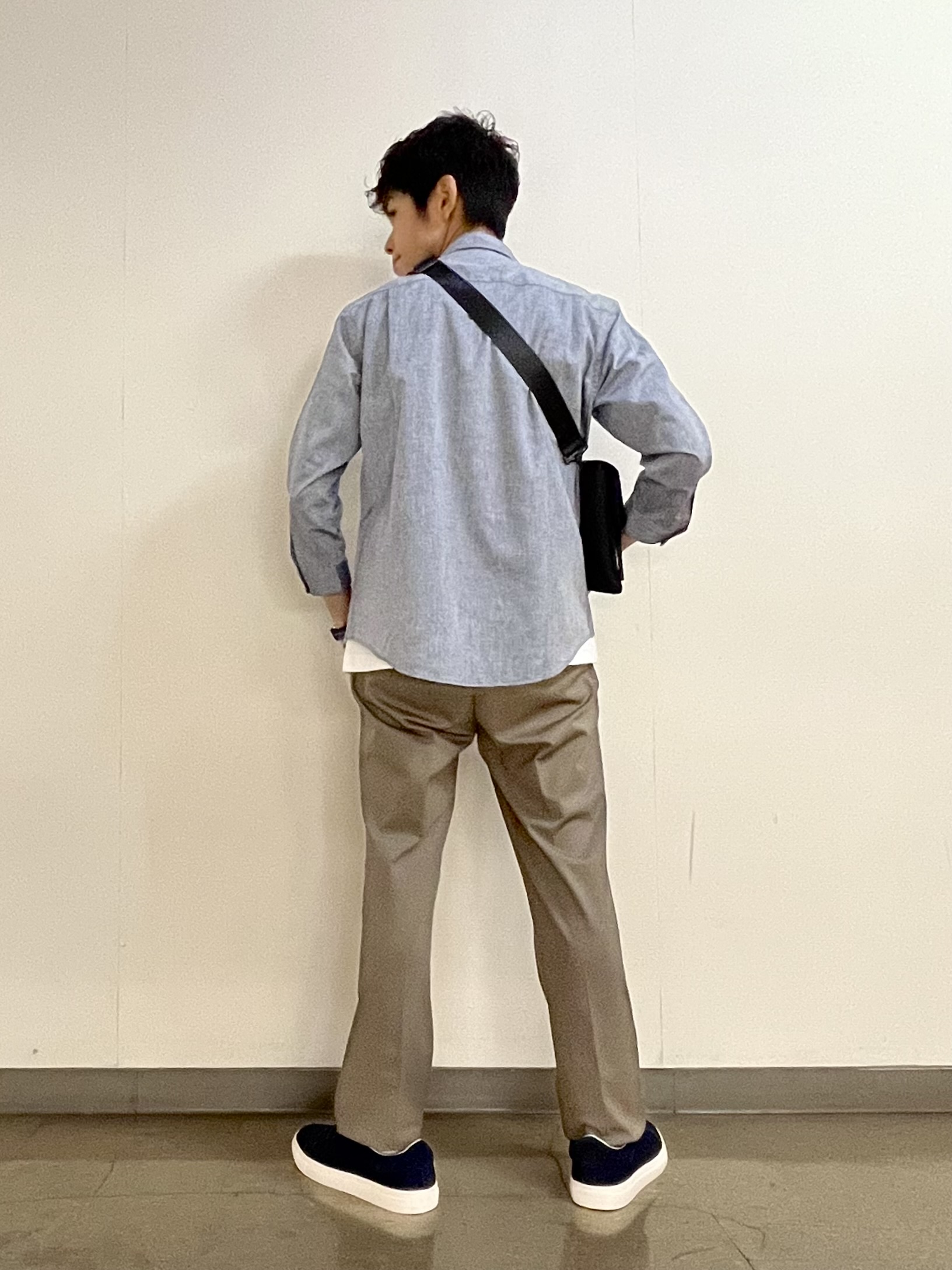 URAさんの「TAKEO KIKUCHI｜【接触冷感】ハイブリッド リネン 七分袖シャツ」を使ったコーディネート