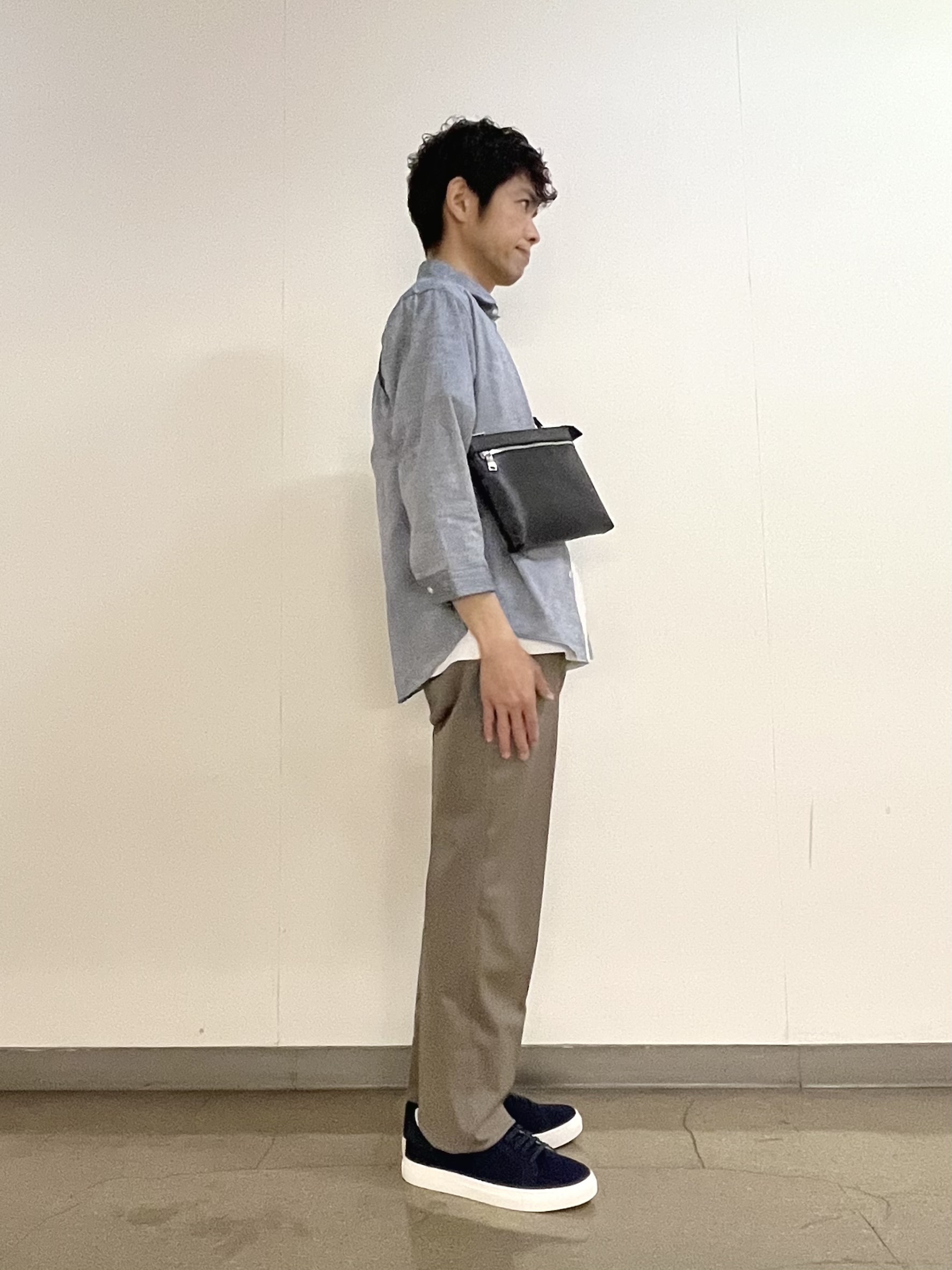 URAさんの「TAKEO KIKUCHI｜【接触冷感】ハイブリッド リネン 七分袖シャツ」を使ったコーディネート
