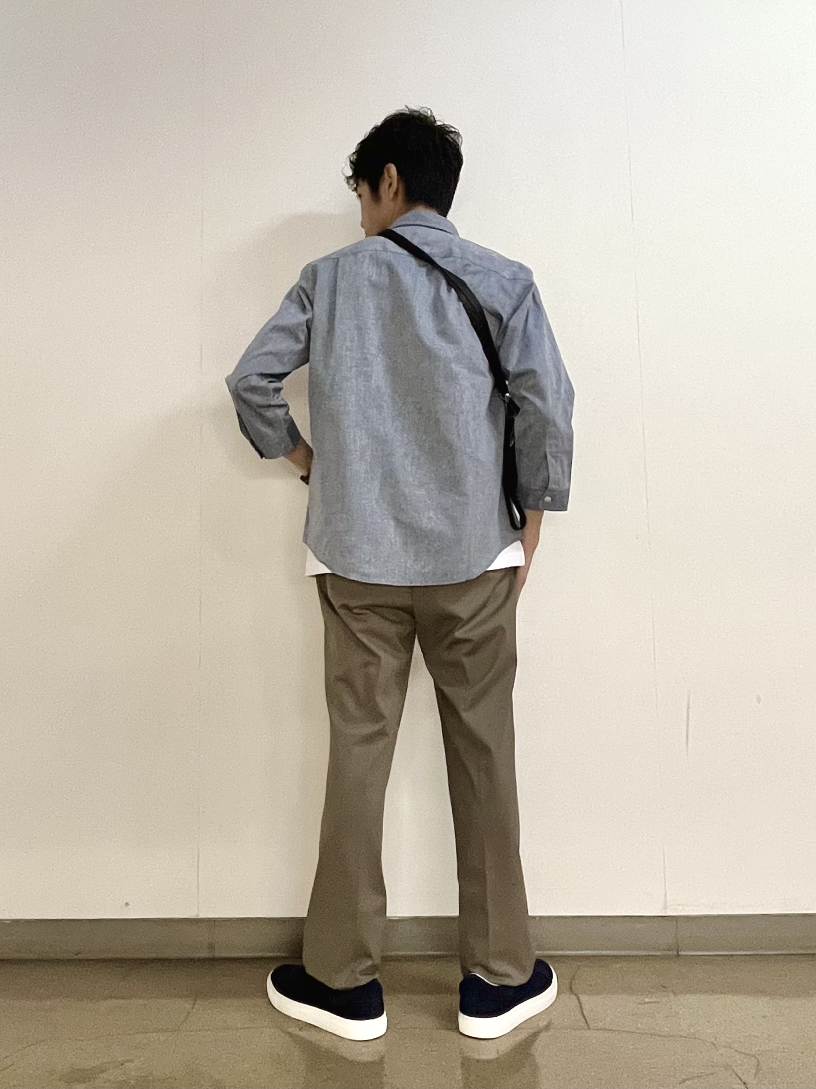 URAさんの「TAKEO KIKUCHI｜【接触冷感】ハイブリッド リネン 七分袖シャツ」を使ったコーディネート