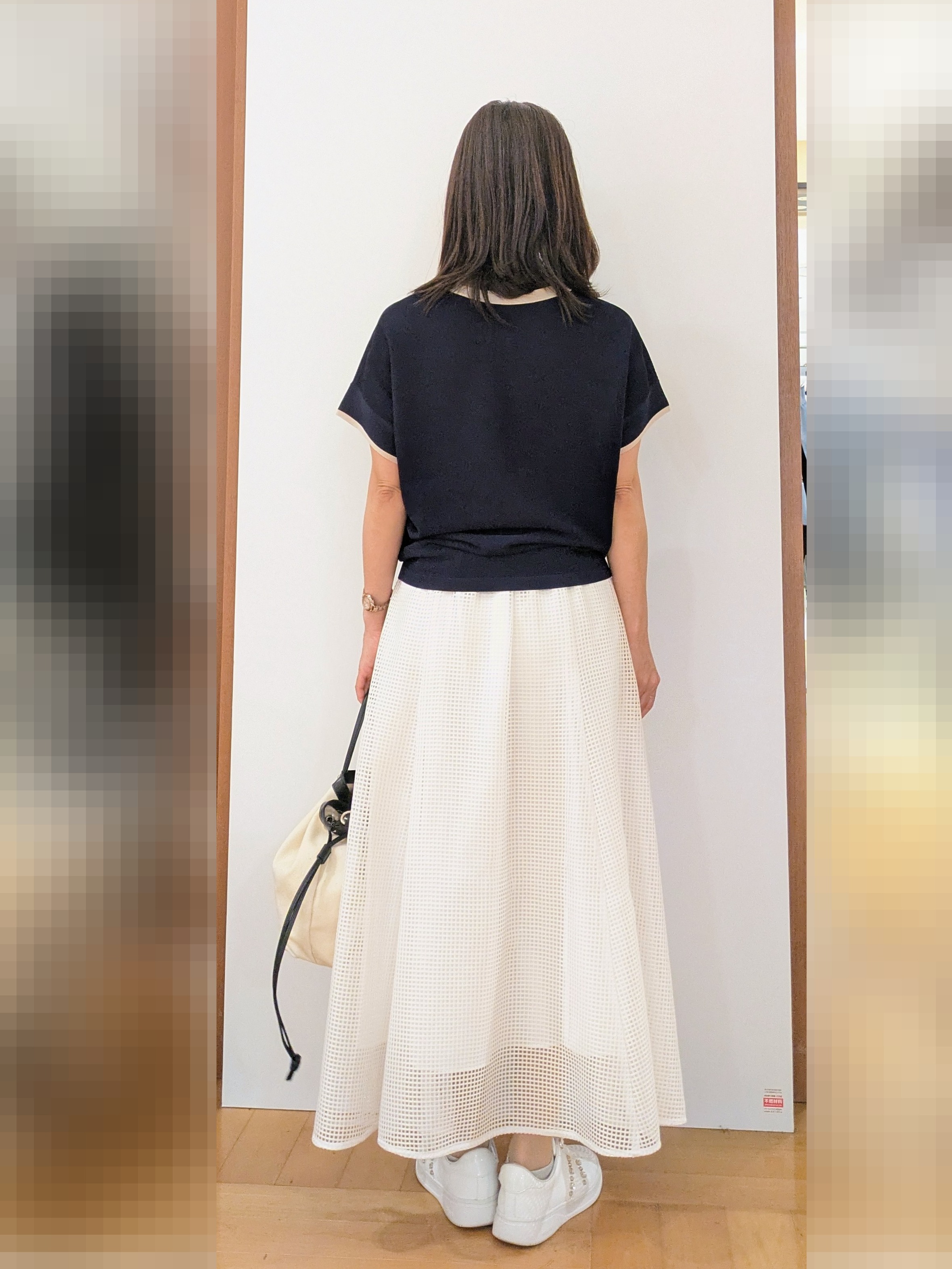 laverさんの「UNTITLED｜【11色展開/体型カバー】前後2WAYフレンチスリーブニット」を使ったコーディネート