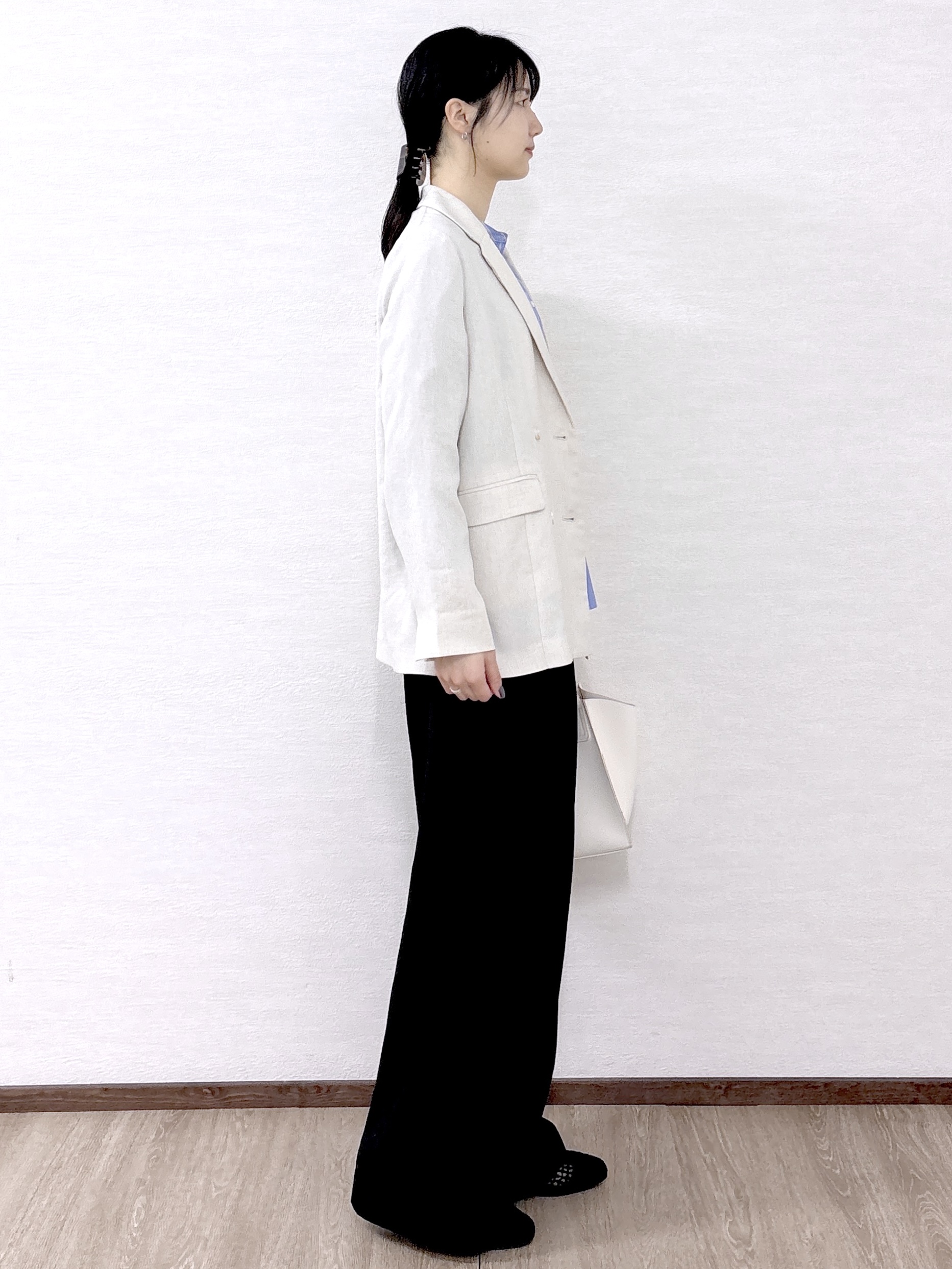 sachikoさんの「OPAQUE.CLIP｜【UV／接触冷感】ダブルブレストジャケット《防シワ加工／洗える》」を使ったコーディネート