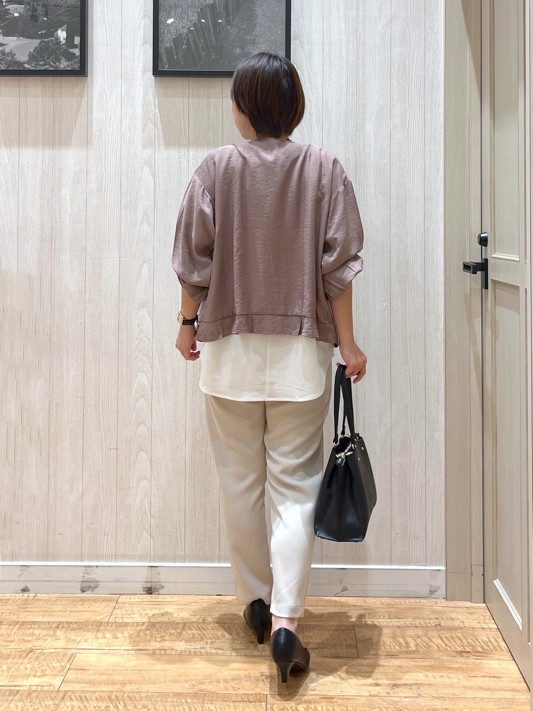 shirayuuuさんの「SHOO･LA･RUE｜【洗濯機可/UV/S-LL】程よい透け感 ノーカラーシアーブルゾン」を使ったコーディネート