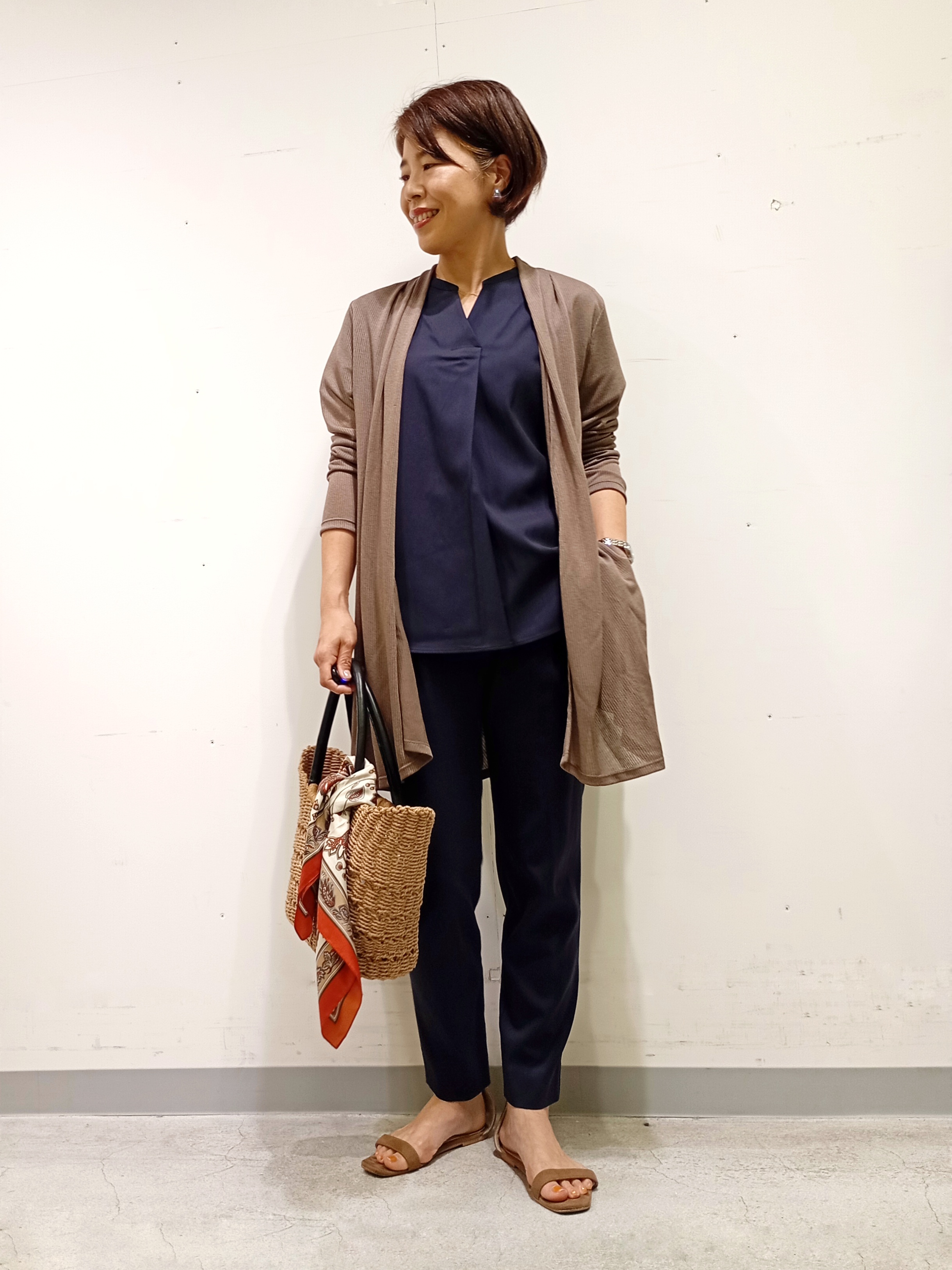 Kさんの「INDIVI｜【洗える／SETUP可能】スキッパーブラウス」を使ったコーディネート