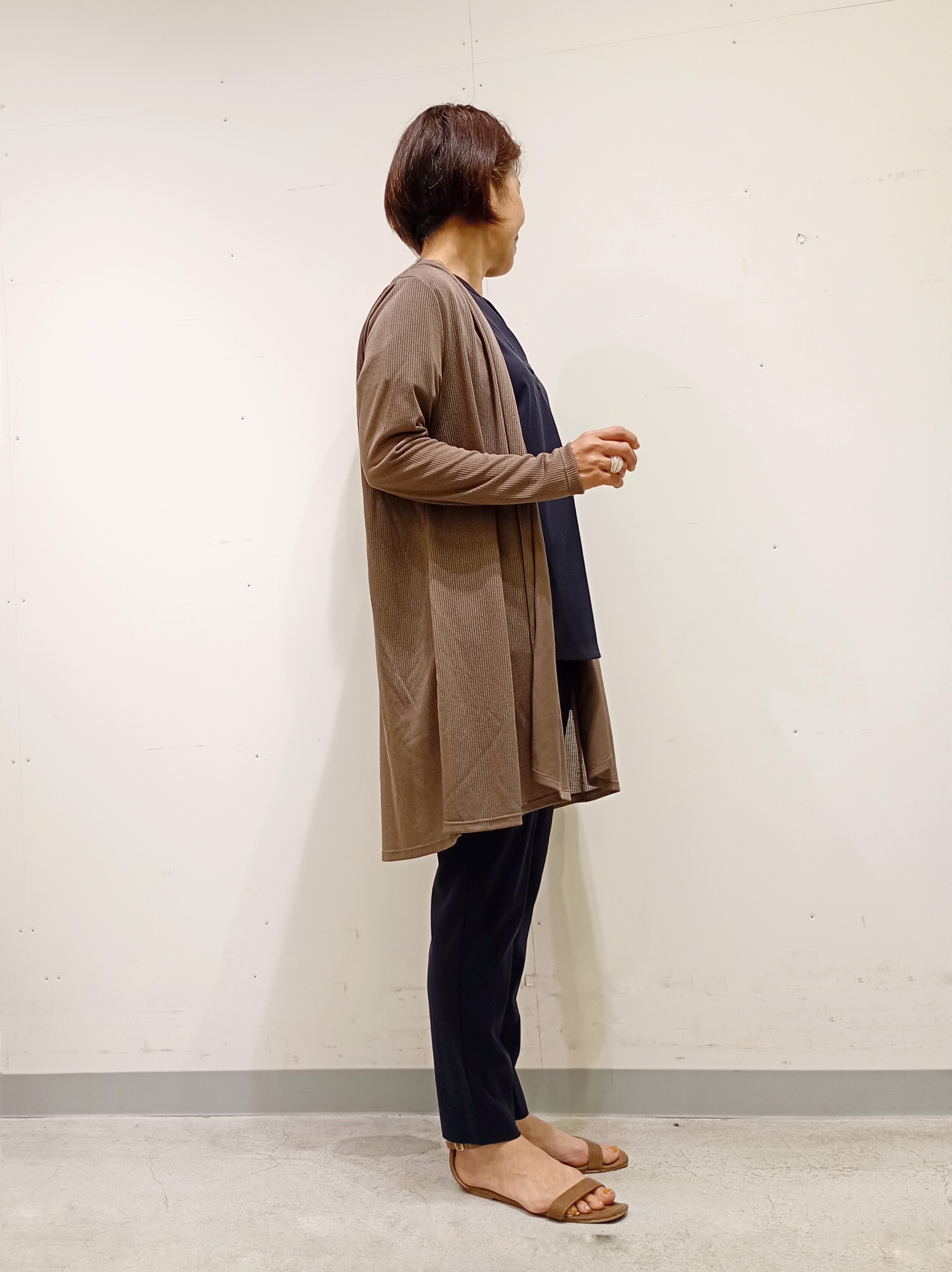 Kさんの「INDIVI｜【洗える／アンサンブル可能】シアースストライプカーディガン」を使ったコーディネート